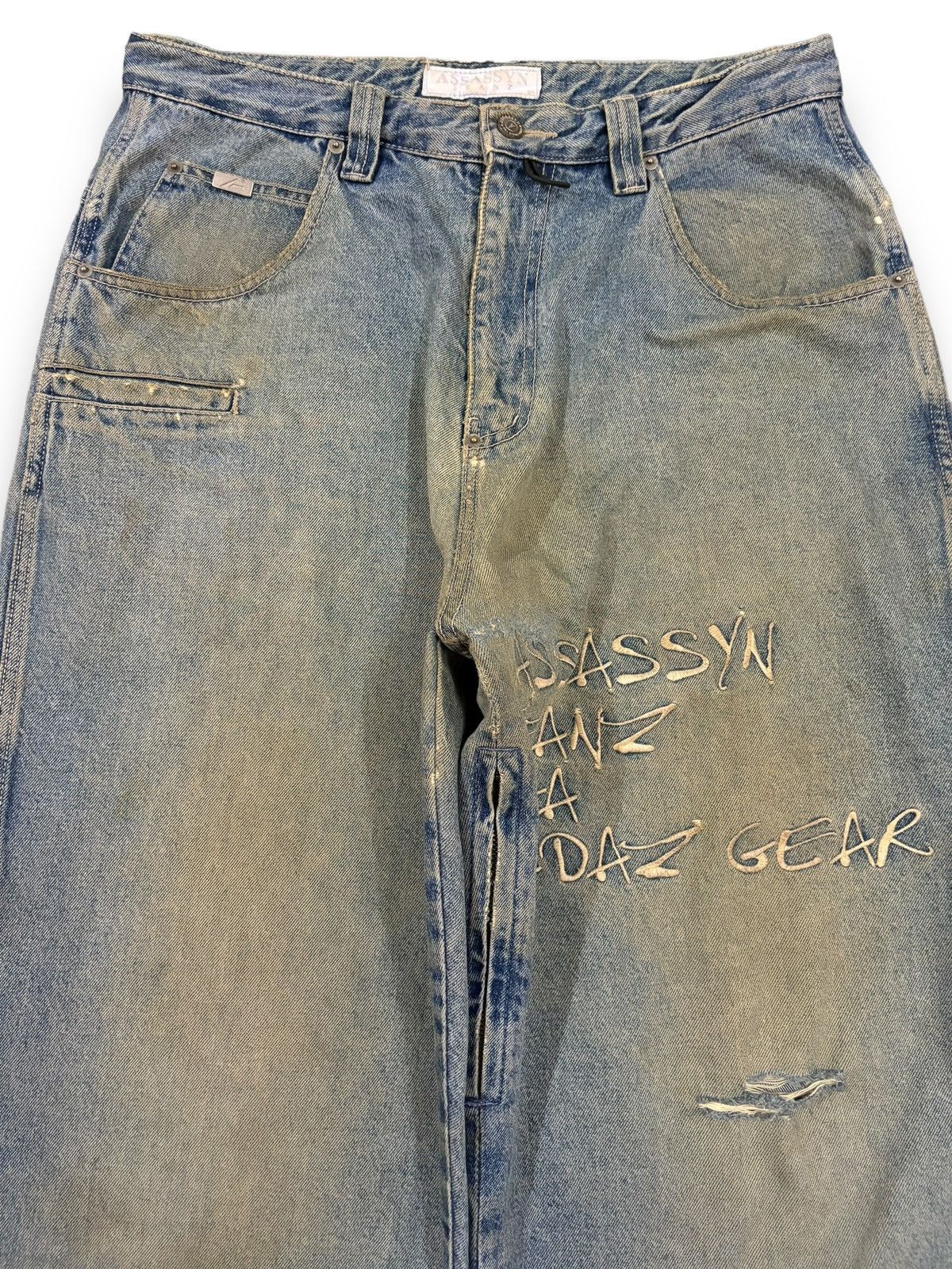 Southpole Vintage Assassyn Jeanz Mud Wash Utility Baggy Grunge Jeans Size US 34 / EU 50 - 3 Thumbnail