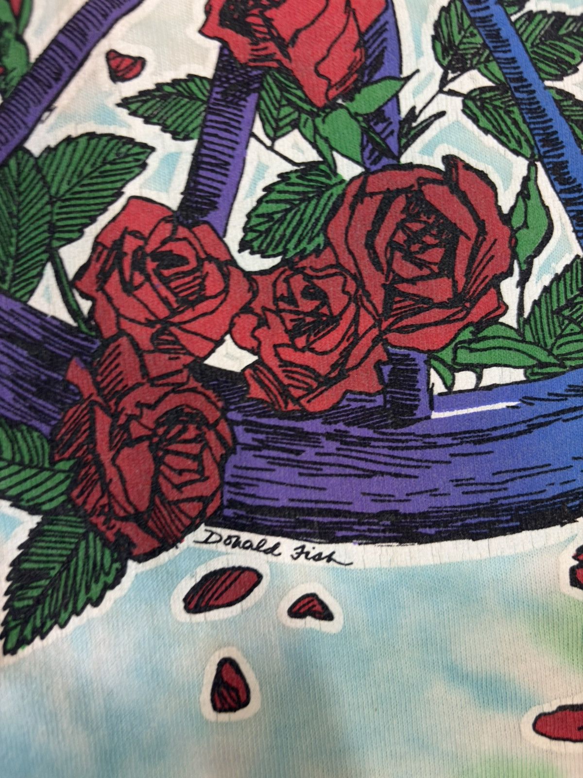 Grateful Dead × Liquid Blue Vintage 90s Grateful Dead Bretha Tie Dye Liquid Blue T Shirt Size US L / EU 52-54 / 3 - 6 Thumbnail