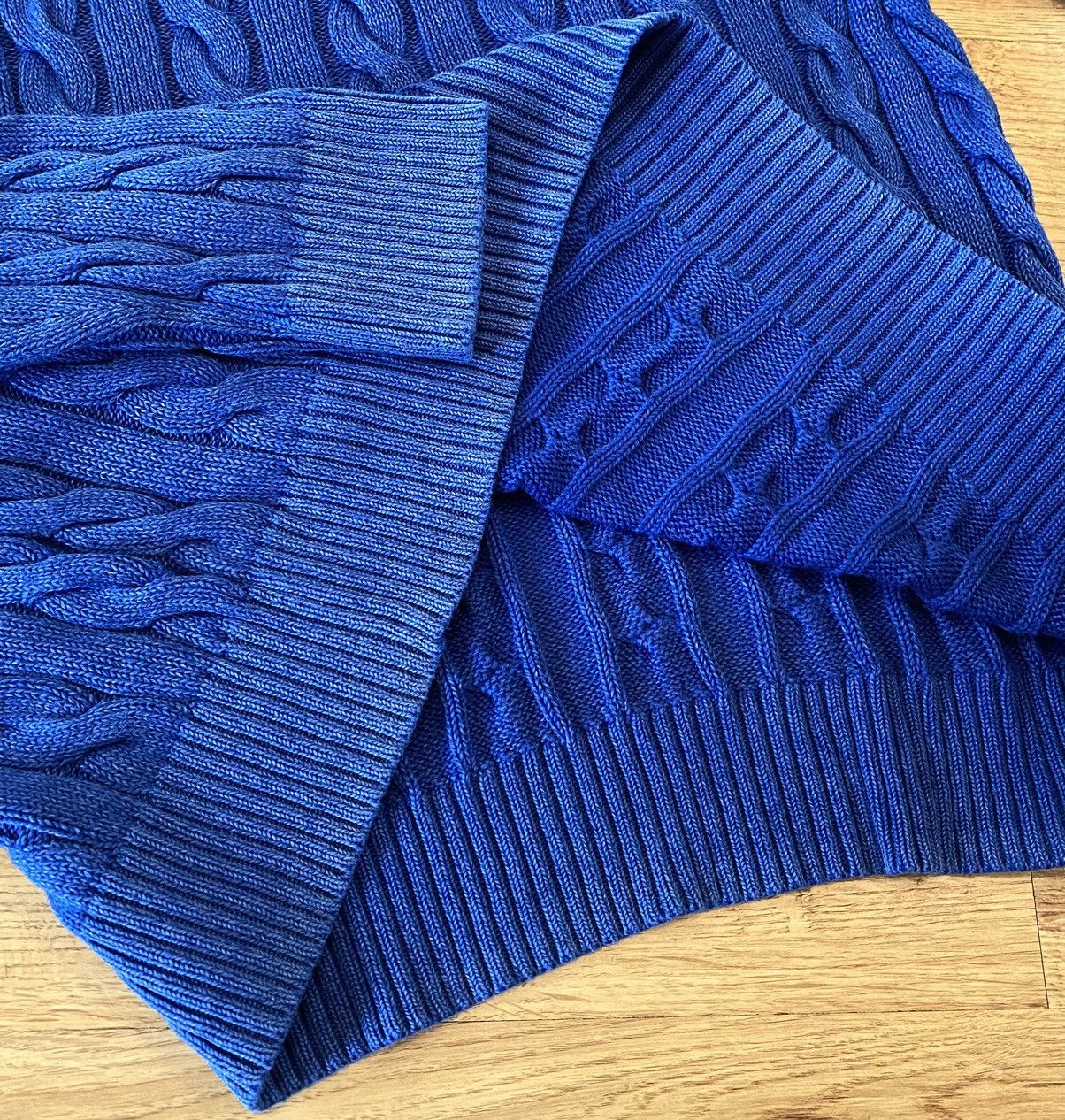 Polo Ralph Lauren Polo Ralph Lauren Cable Knit Garment Dyed Jumper x Rare Size US XL / EU 56 / 4 - 12 Thumbnail