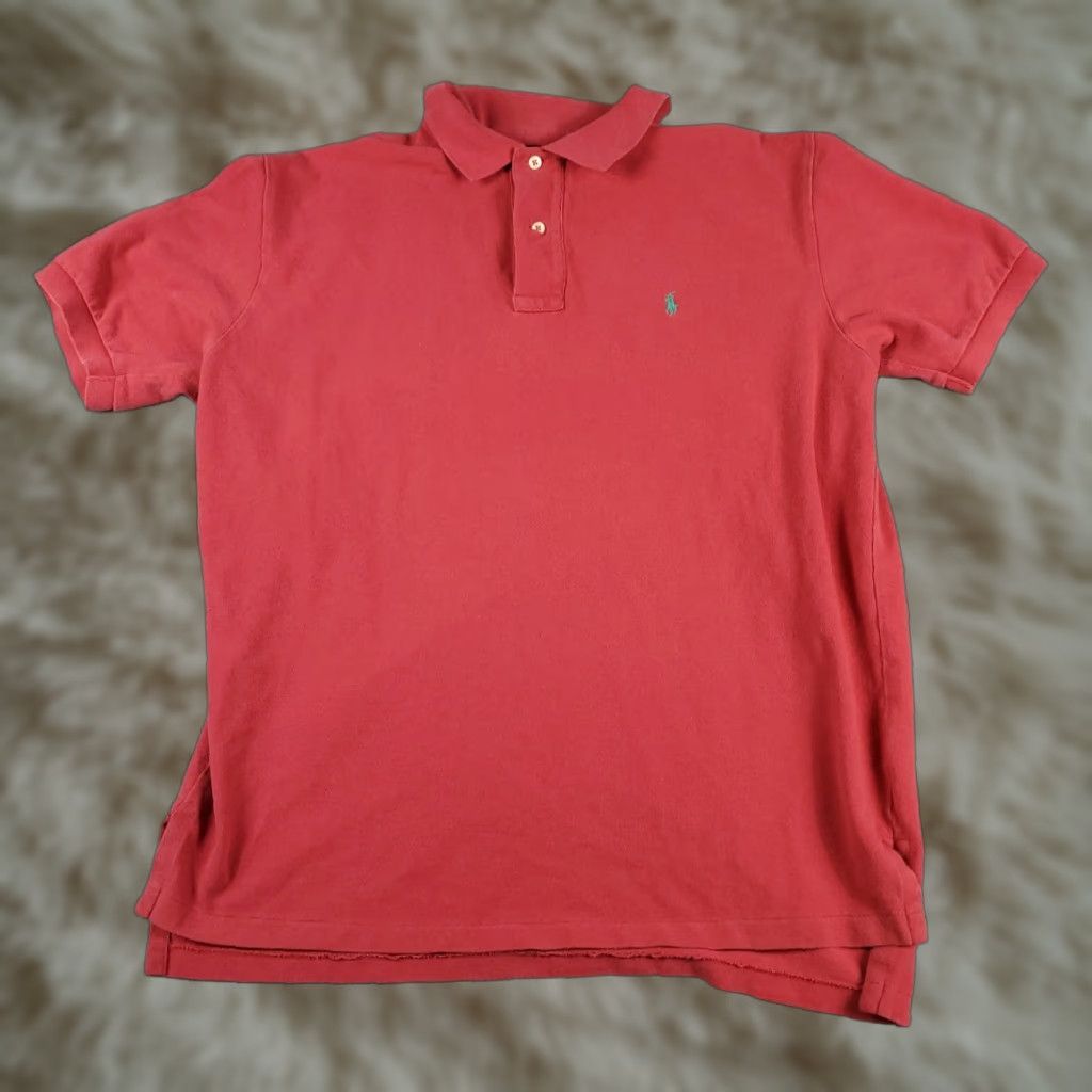 Ralph Lauren VINTAGE Ralph Lauren Polo Shirt Mens XL Red Short Sleeve Casual Sport Polo - Cotton - Regular Fit - All Seasons - Mens Size US XL / EU 56 / 4 - 1 Thumbnail