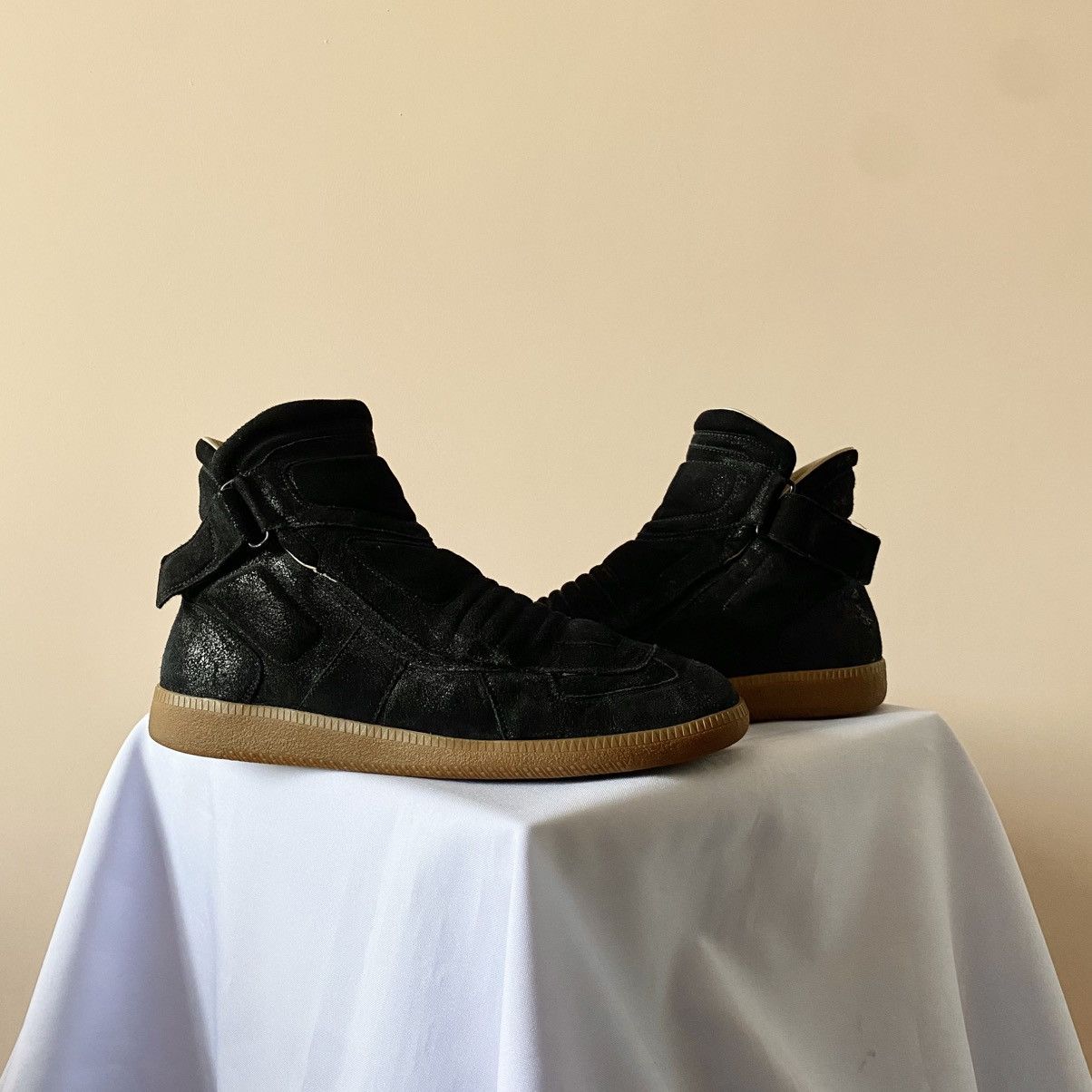Maison Margiela Maison Margiela SS09 Moto Biker Suede Black Sneakers Shoes Size US 9 / EU 42 - 1 Thumbnail