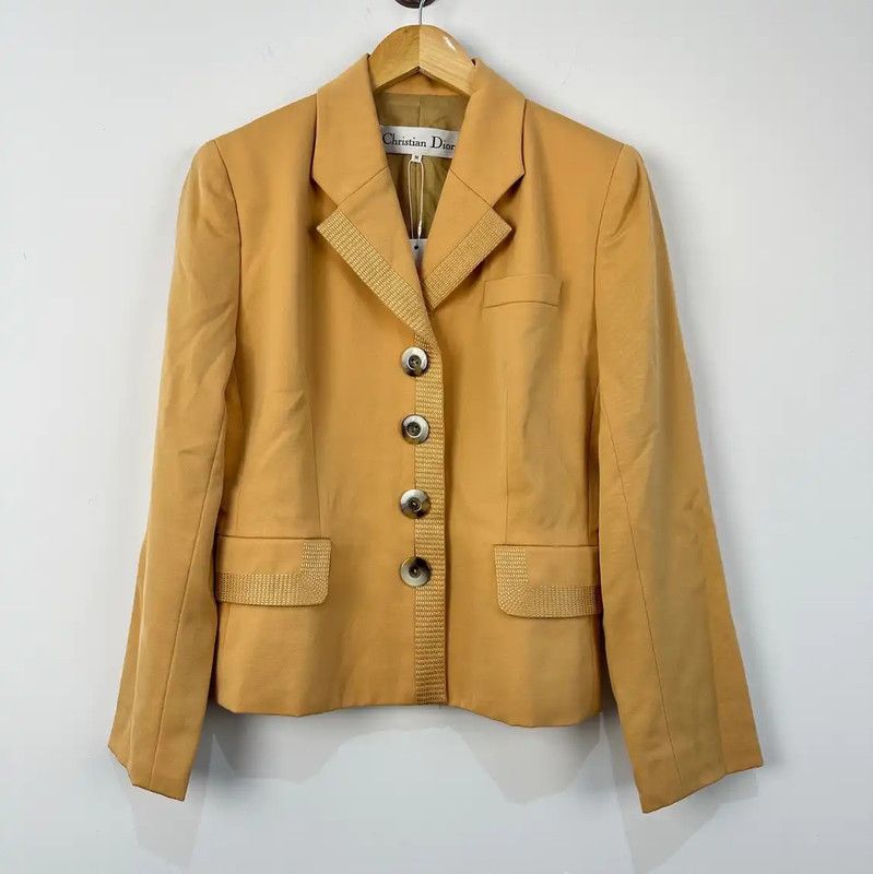 Dior Dior Yellow Wool Women's Jacket 0089 Size M / US 6-8 / IT 42-44 - 1 Thumbnail