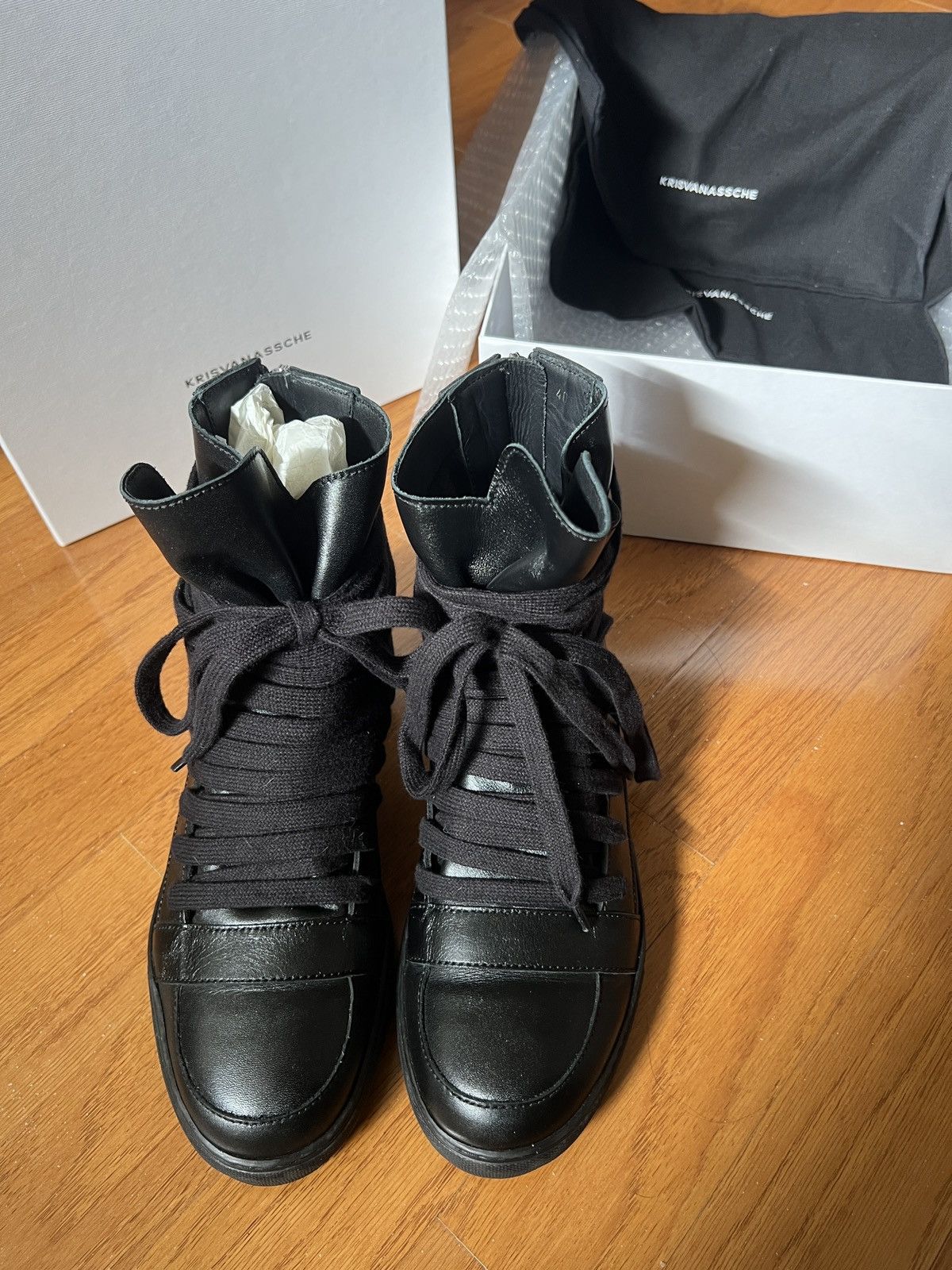 Kris Van Assche Kris Van Assche Multi Lace High-Top Sneakers Size US 7 / EU 40 - 5 Thumbnail