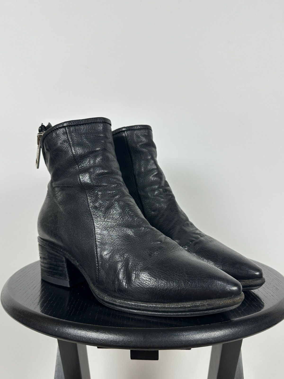 A.S.98 A.S.98 Black Leather Zipper Ankle Boots Size US 7 / IT 37 - 10 Thumbnail