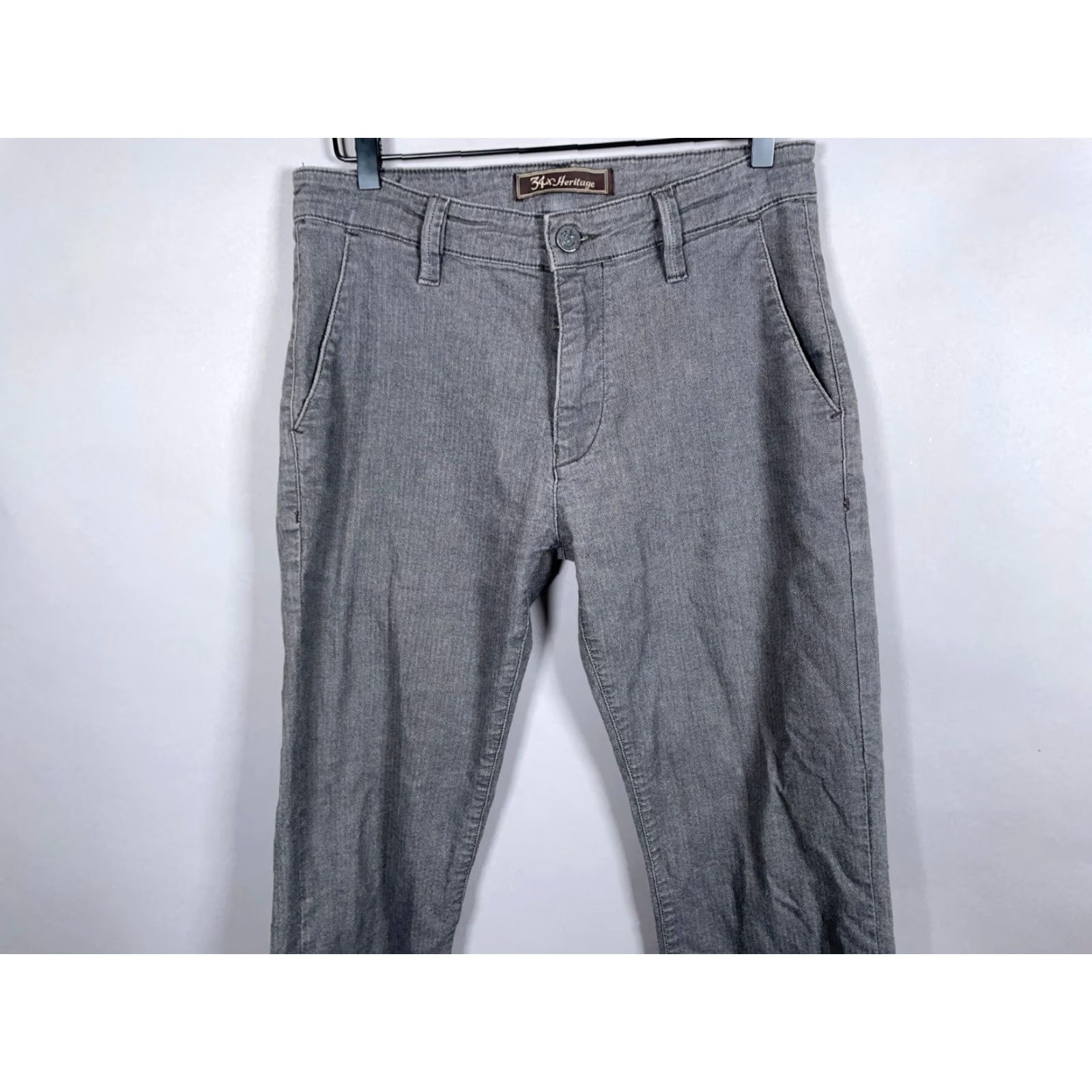 Vintage VINTAGE 34 Heritage Men's Chino Pants Slim Fit Gray Herringbone 32 x 28 Regular Size US 32 / EU 48 - 4 Thumbnail