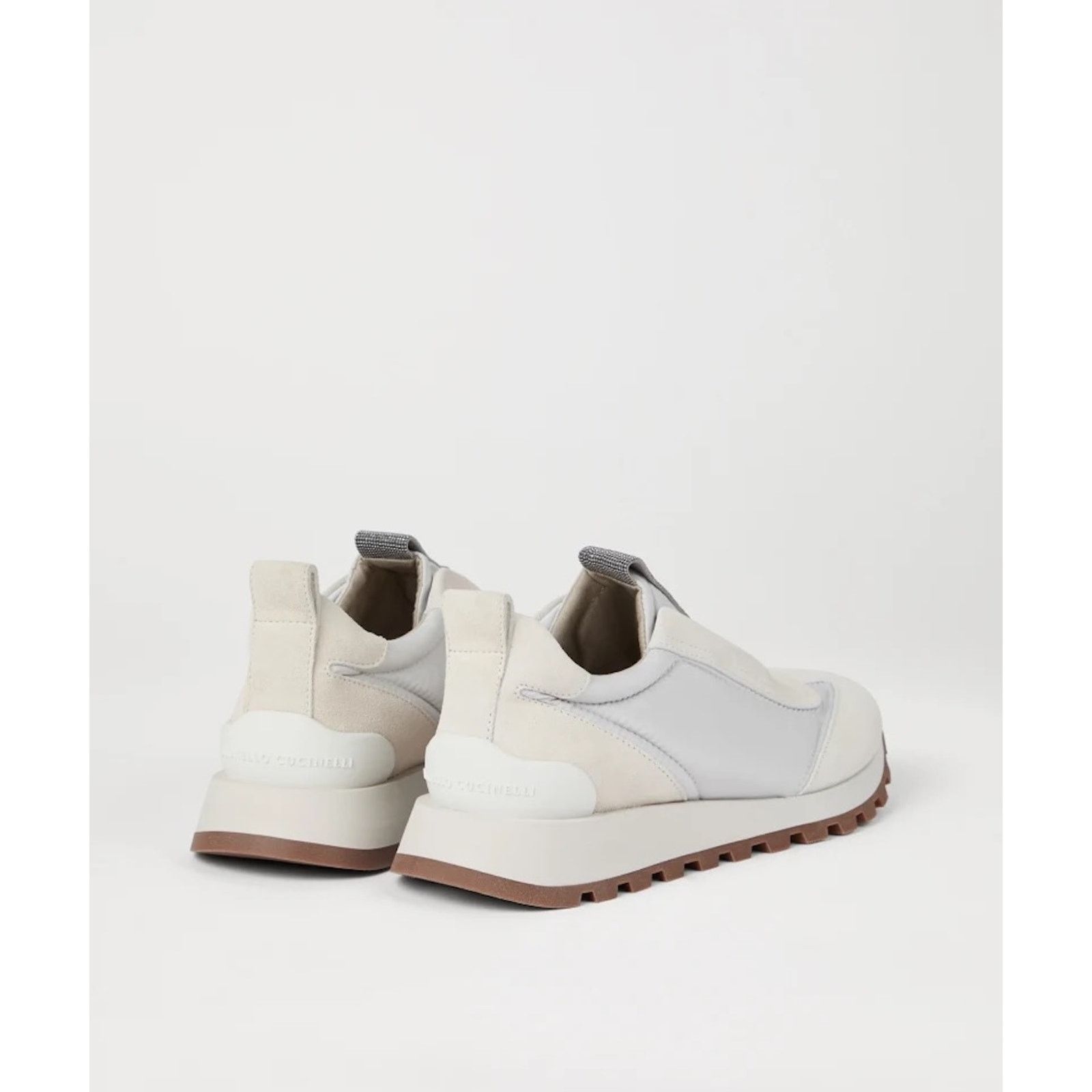 Brunello Cucinelli Brunello Cucinelli Monili Suede Fabric Sneakers White 35.5 Size US 5.5 / IT 35.5 - 7 Thumbnail