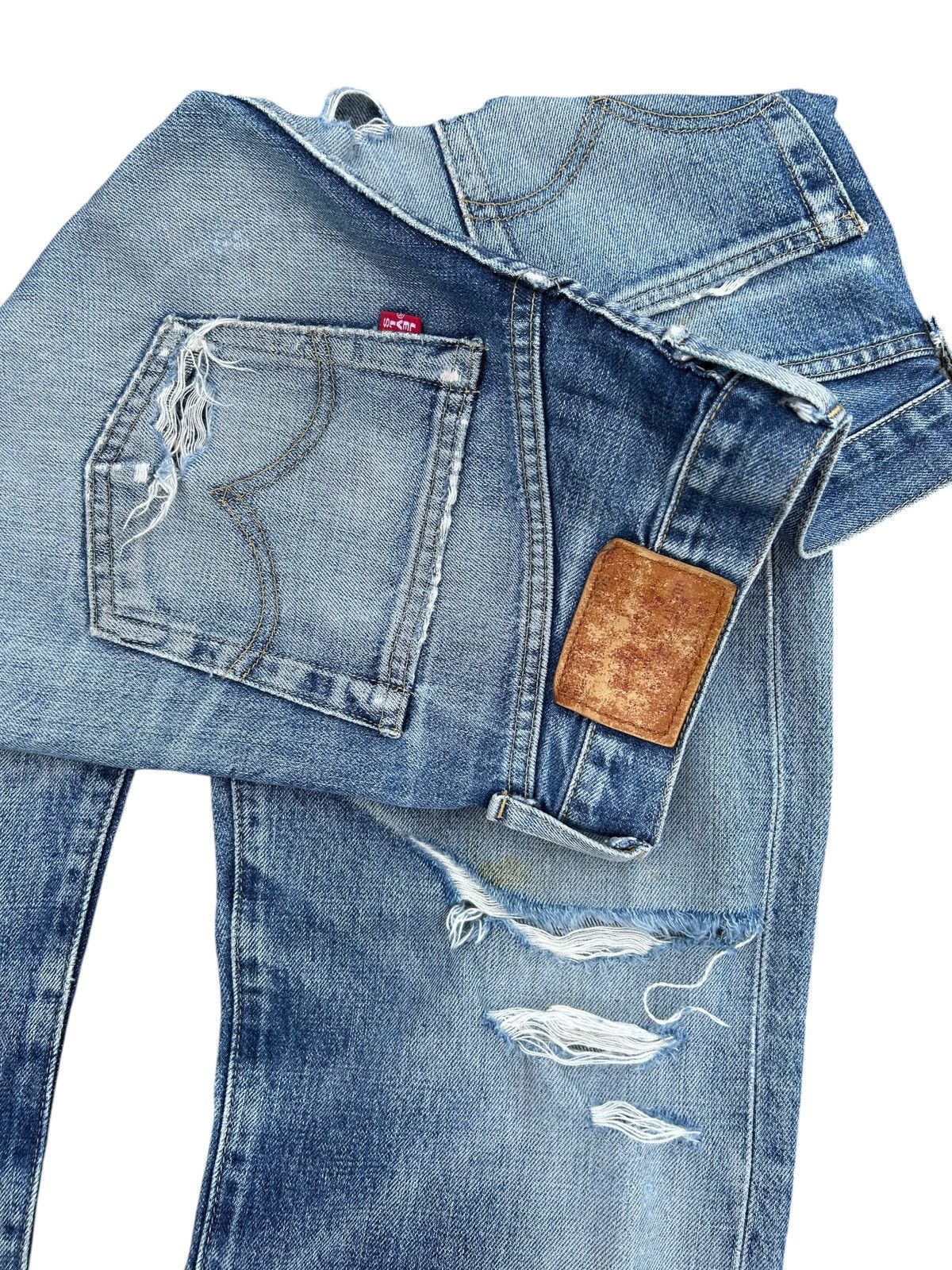 Kapital Thrashed Vintage Levis Big E Selvedge Denim Jeans Size US 31 - 1 Thumbnail