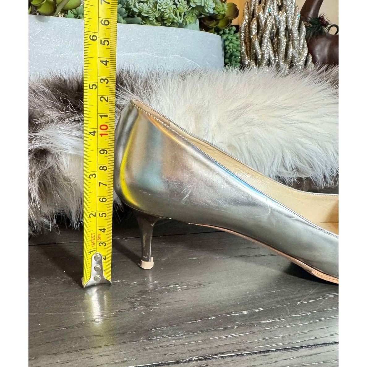 Jimmy Choo Jimmy Choo Silver Kitten Heels – Durable w/Protectors Size US 9 / IT 39 - 7 Thumbnail