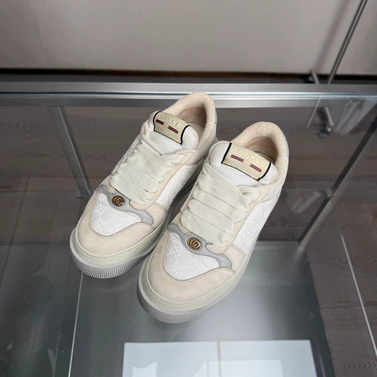 Gucci Gucci Gray White DM1935 Sneakers Size US 11.5 / EU 44-45 - 1 Thumbnail