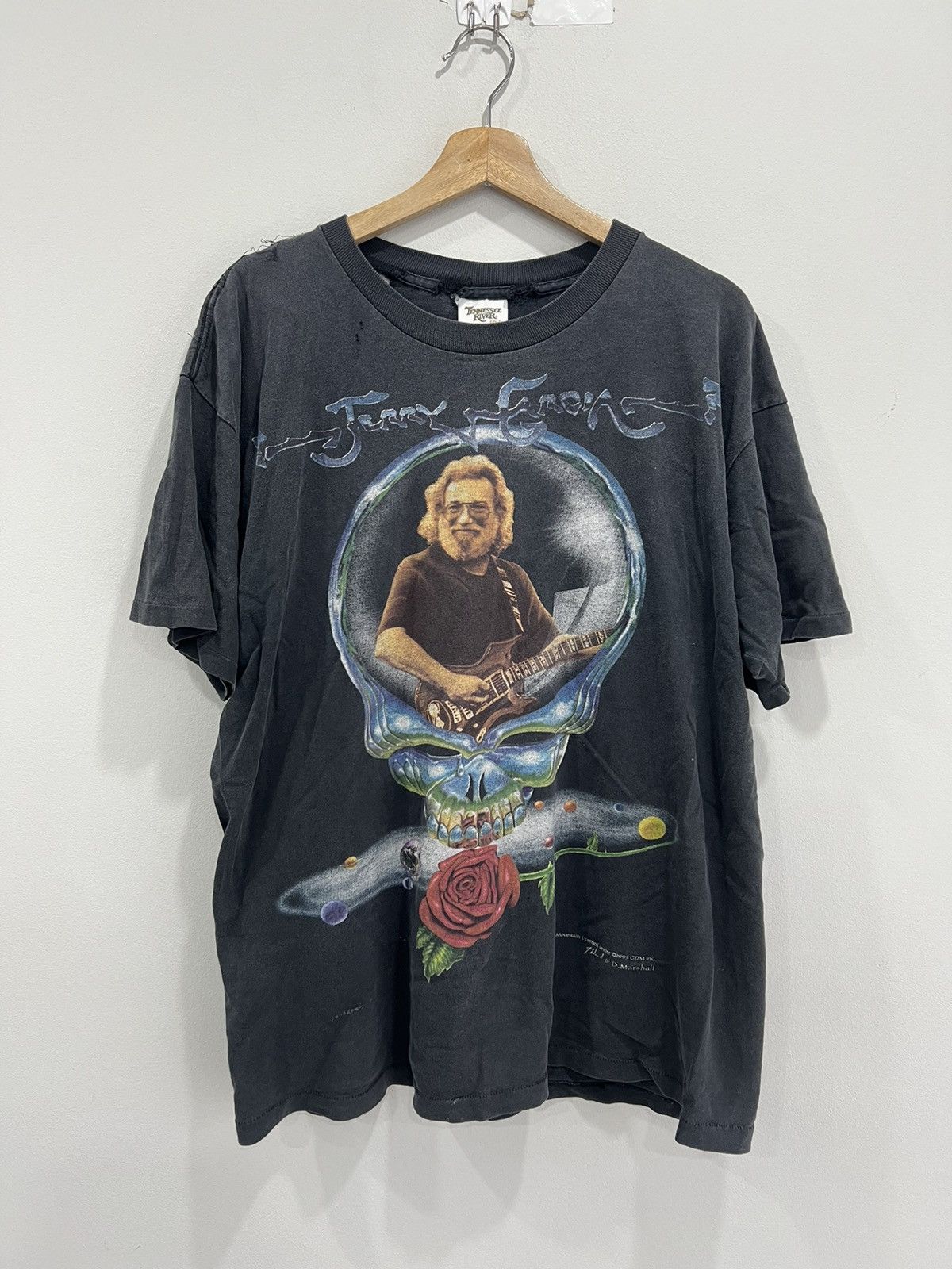 Image of Band Tees x Vintage VTG Grateful Dead Jerry Garcia Steal Your Face Tee Shirt in Black (Size XL)