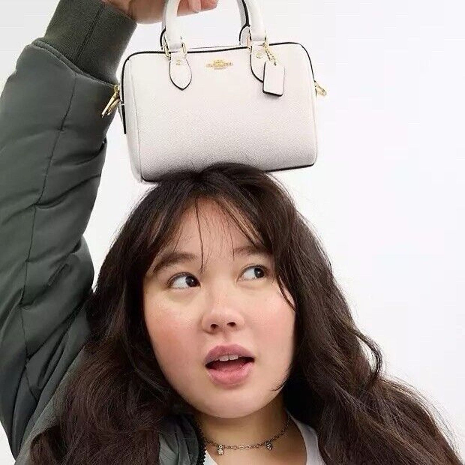 Coach NWT Coach Mini Rowan Crossbody Bag Leather CV404 Gold/Chalk Size ONE SIZE - 3 Thumbnail