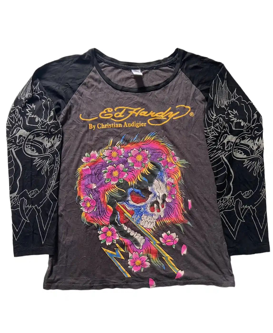 Christian Audigier × Ed Hardy Ed Hardy by Christian Audigier Dragons Flame skull🐉🔥💀 y2k Size US L / EU 52-54 / 3 - 1 Thumbnail