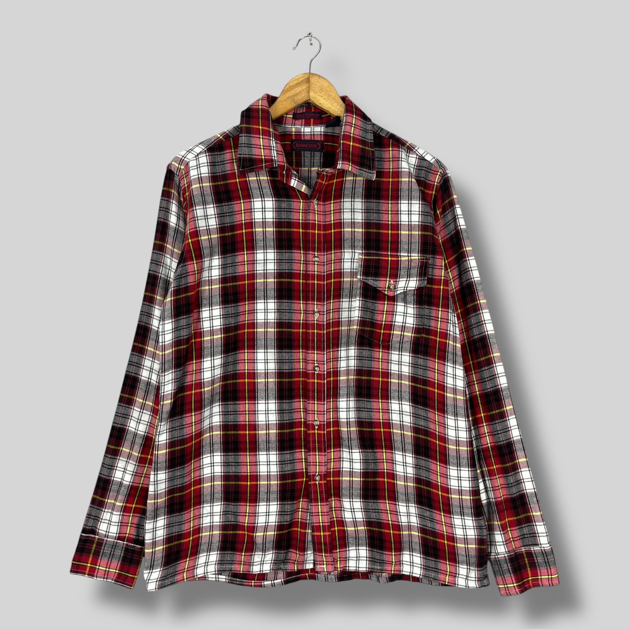 Baracuta Vintage 90's BARACUTA Plaid Checkered Red Tartan Flannel Size US L / EU 52-54 / 3 - 1 Thumbnail