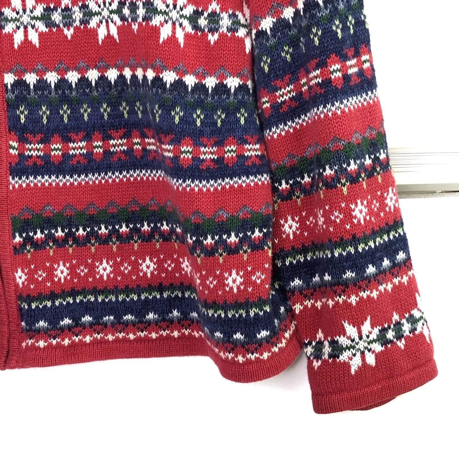 Other Vtg 80s Heirloom Christmas Knit Sweater XL Red Cardigan Size XL / US 12-14 / IT 48-50 - 3 Thumbnail