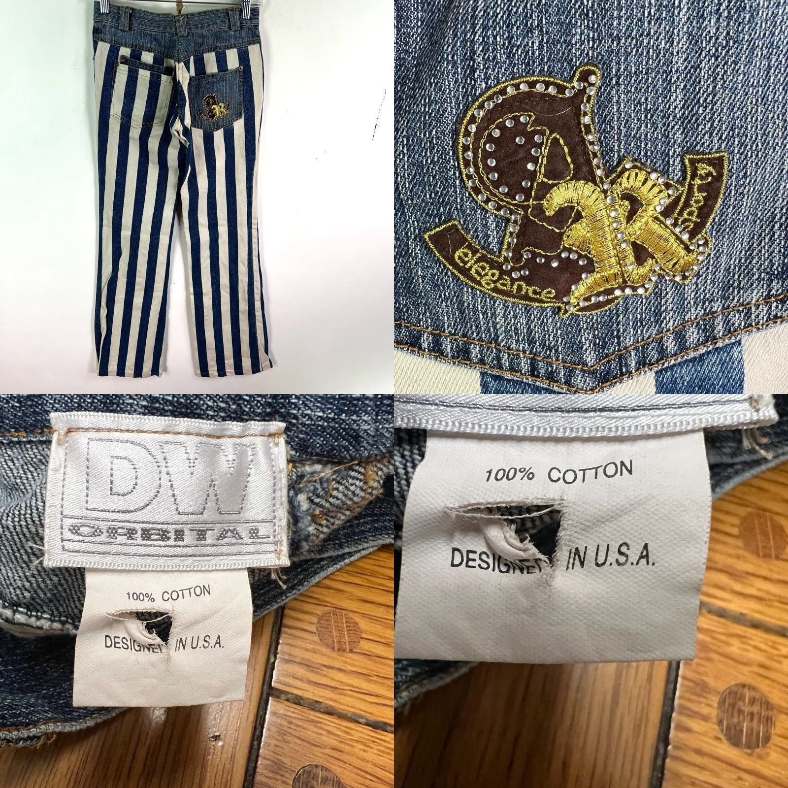 Vintage VINTAGE DW Orbital Jeans Denim Striped Blue Women's Size S Straight Fit Embroidered Mid-Rise 31in Inseam Size 28" / US 6 / IT 42 - 8 Thumbnail