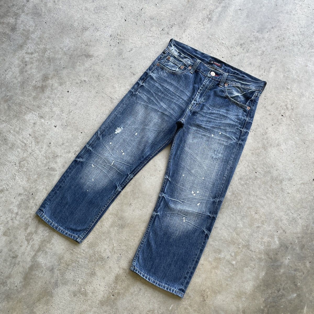 Japanese Brand Vintage Japan Brand Sorridere Painter Faded Cropped Jeans Size US 33 - 2 Thumbnail