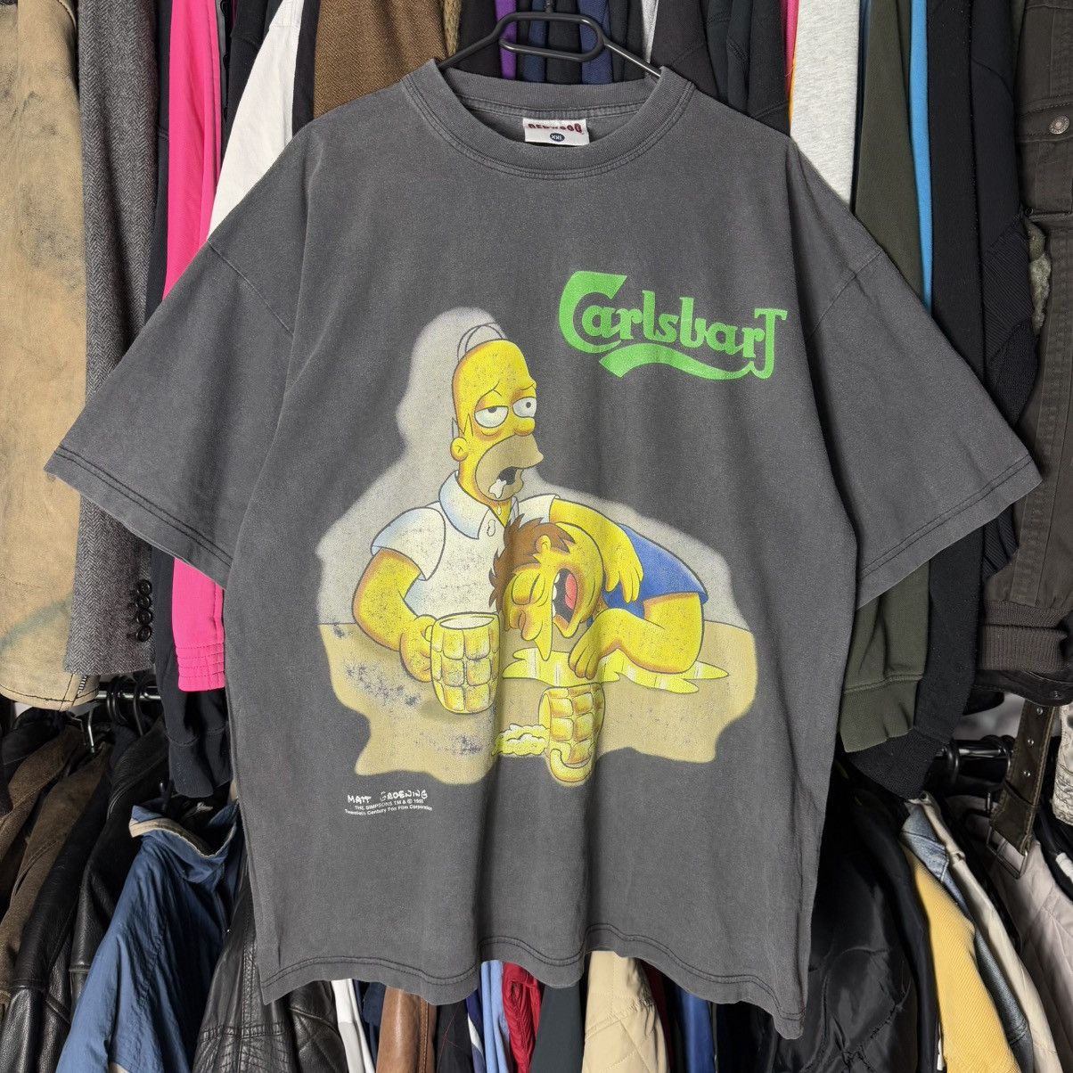 The Simpsons × Vintage Vintage The Simpson 1996 Carlsberg Redwood 90s Tshirt Washed Size US XXL / EU 58 / 5 - 1 Thumbnail