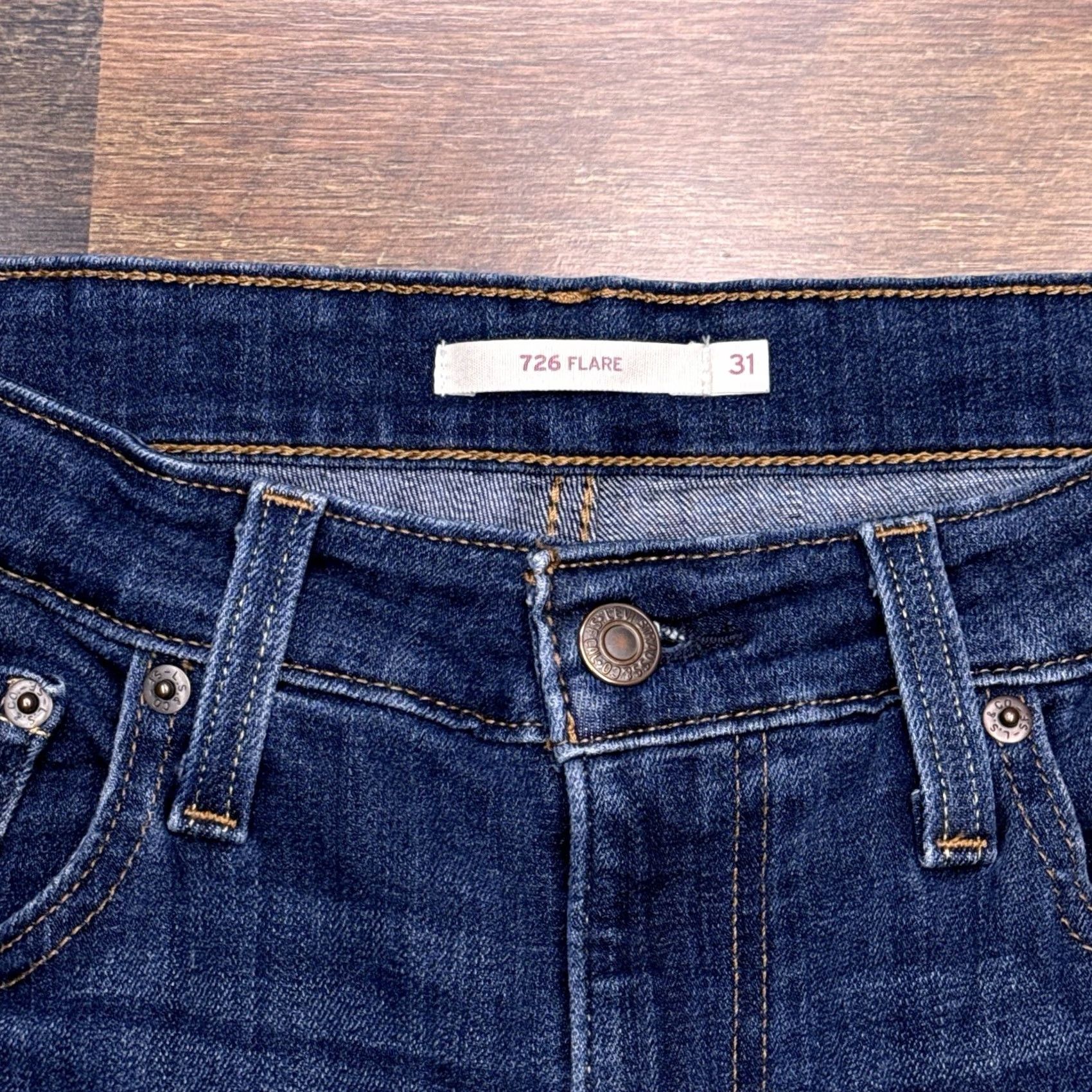 Levi's Levi's 726 Jeans Womens 31 Mid Rise Stretch 32 Inseam Denim Blue Flared 5-Pocket Size 24" / US 00 / IT 34 - 4 Thumbnail