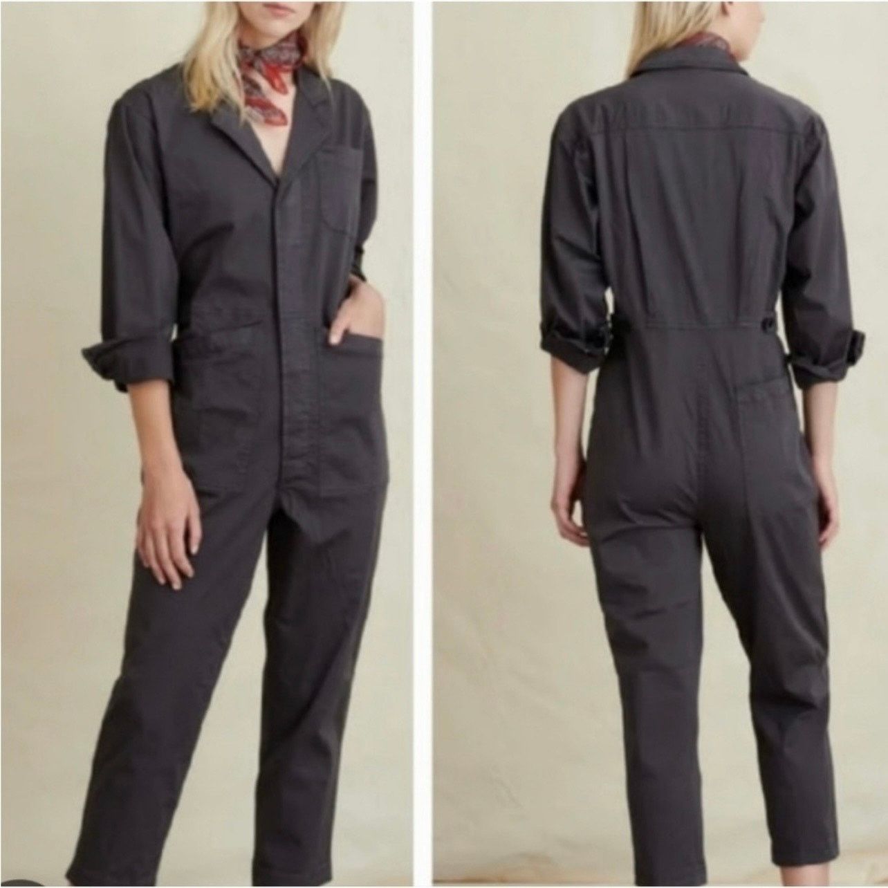 Alex Mill Alex Mill Standard Cotton Twill Iron Gray Jumpsuit XL Size 32" / US 10 / IT 46 - 3 Thumbnail