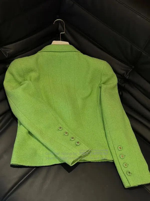 Chanel Green Wool Tweed Women's Jacket .