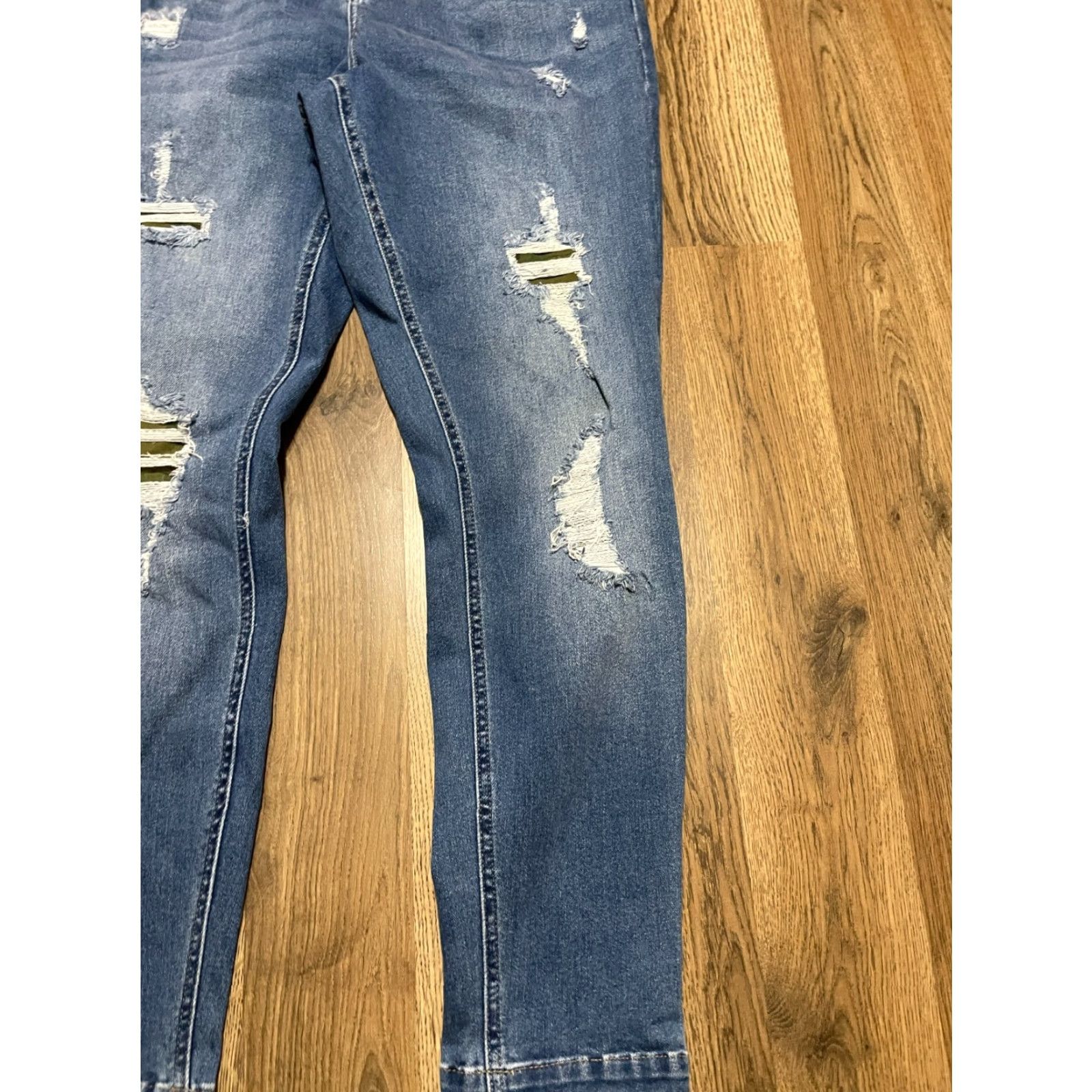 Vintage Glitzy Girlz Jeans Women's Size 14 Blue Denim Distressed Frayed Hem Pocket Size 36" / US 14 / IT 50 - 4 Thumbnail