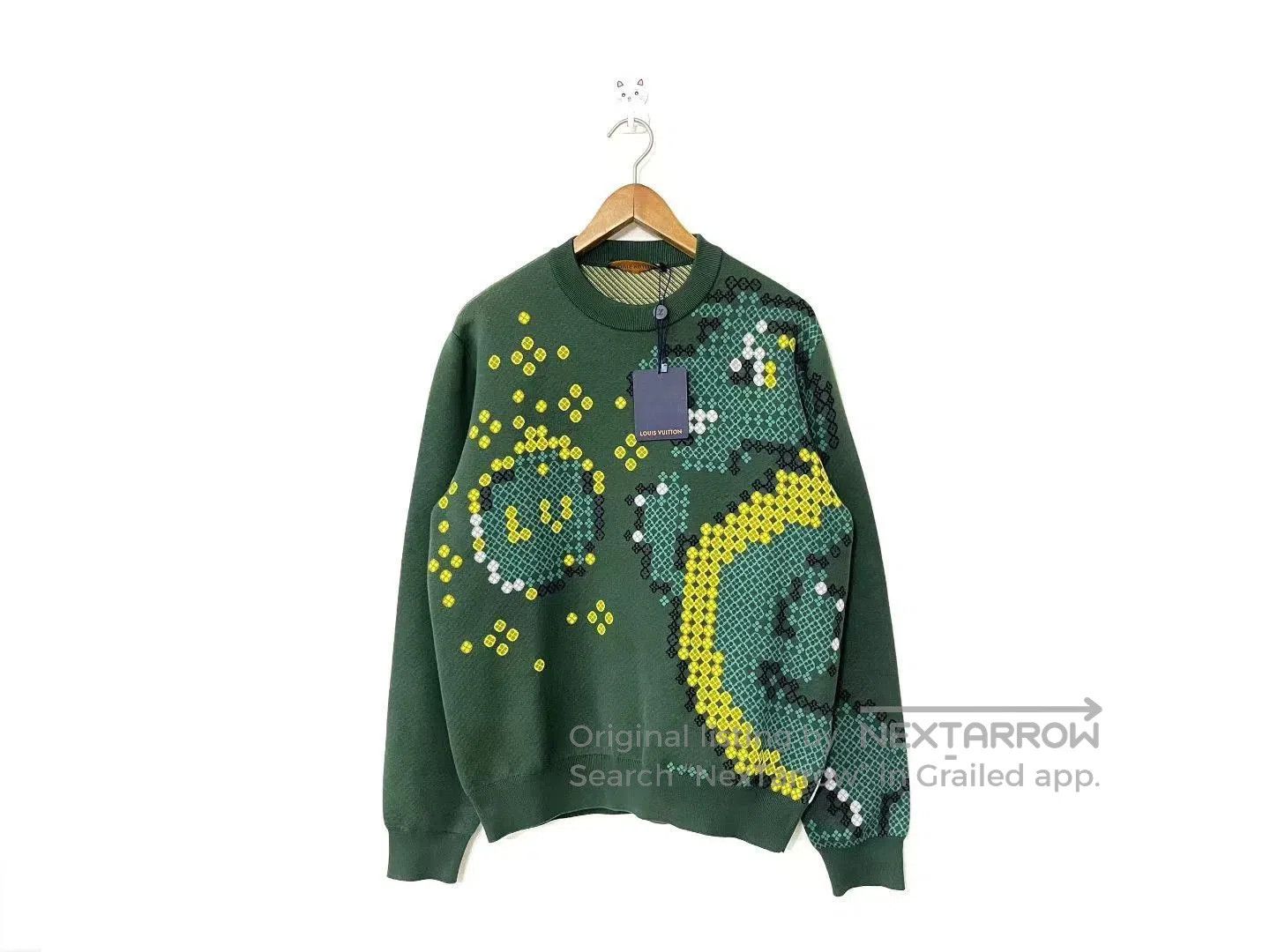 Louis Vuitton Louis Vuitton Green Pixel Floral Sweatshirt. Size US S / EU 44-46 / 1 - 1 Thumbnail