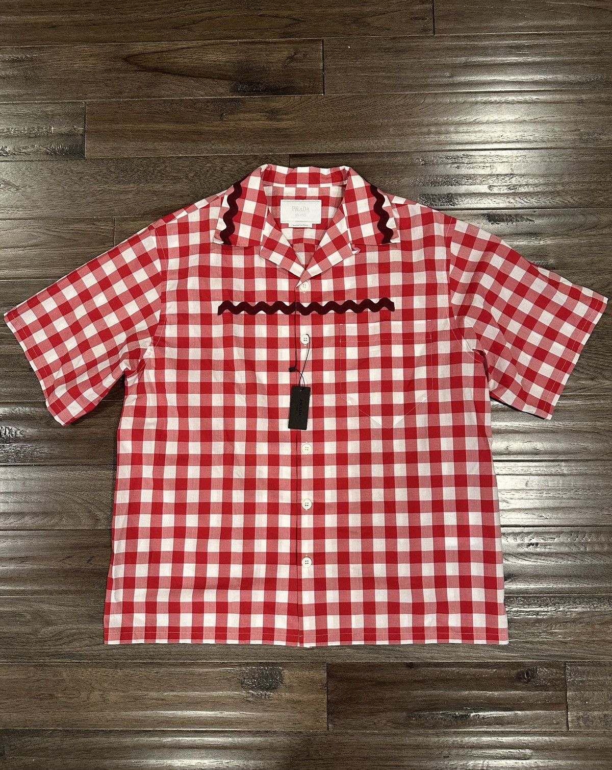 Prada Prada Red Gingham Shirt SS23 Size US L / EU 52-54 / 3 - 1 Thumbnail