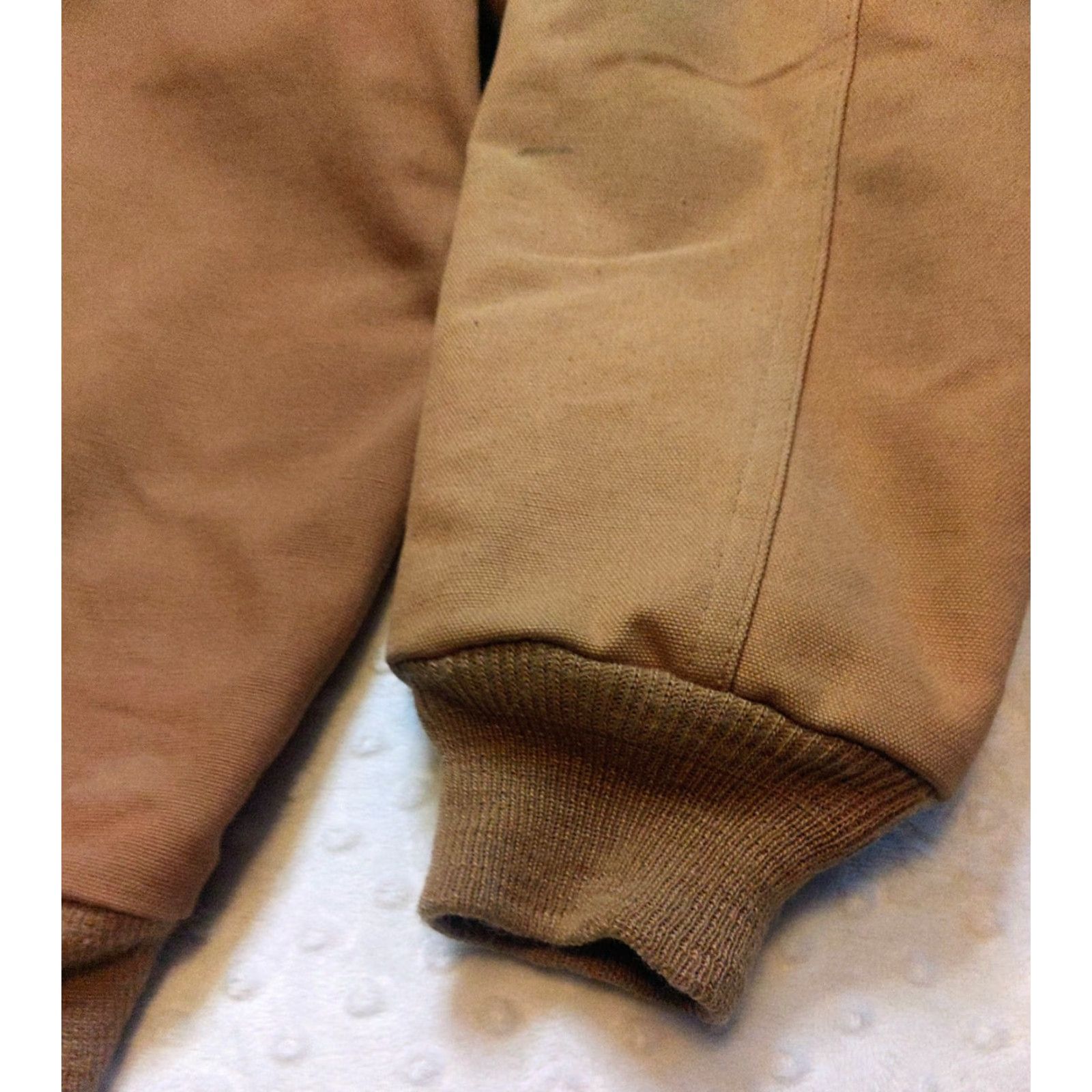 Carhartt VINTAGE Carhartt Jacket Mens 2XLT Hooded Wool Lined Bomber Canvas Workwear Brown Zip Front Mid-Length All Seasons 90s USA Outdoors Mens Size US XXL / EU 58 / 5 - 7 Thumbnail