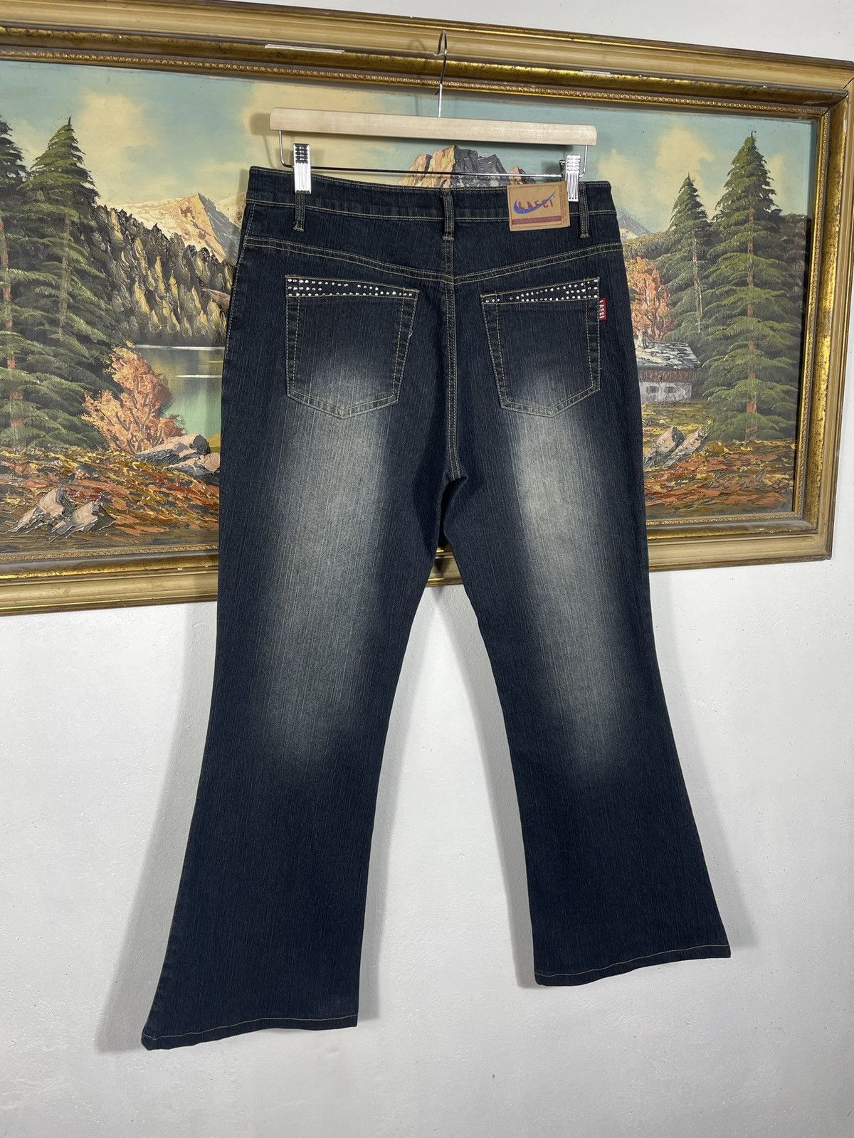 If Six Was Nine × Japanese Brand × Le Grande Bleu (L.G.B.) Avant Garde Boot Cut Denim Jenas Vintage Y2k Flare Trousers Size 31" - 7 Thumbnail