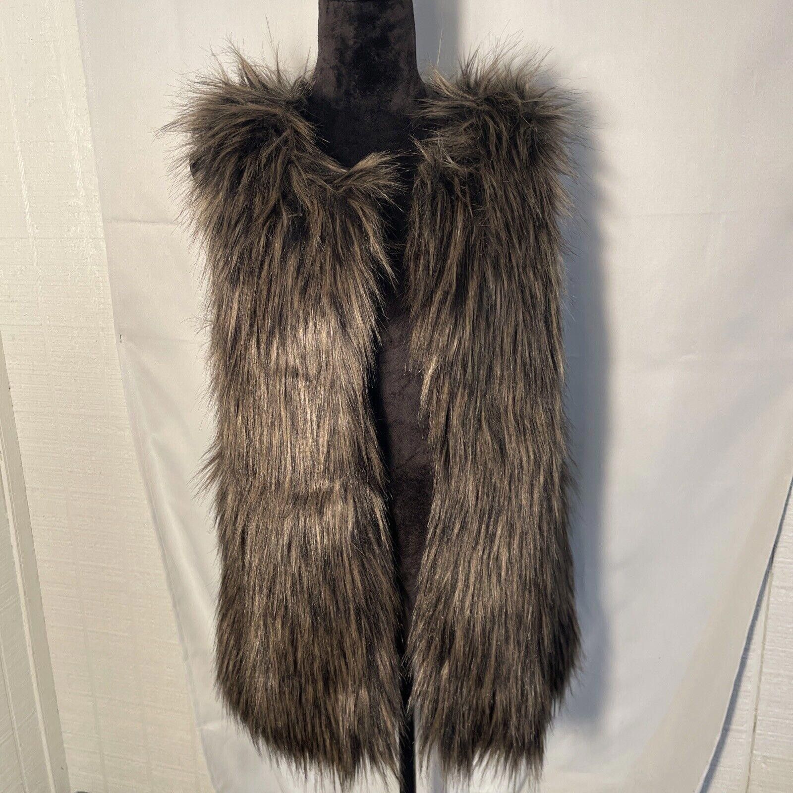 Designer Signature Studio Faux Fur Vest Womens S. Lined Brown Size S / US 4 / IT 40 - 1 Thumbnail