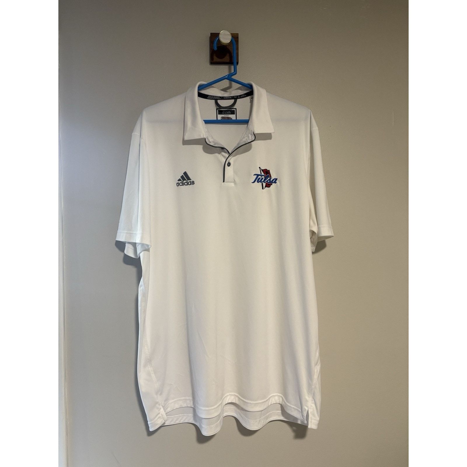 Adidas University of Tulsa Polo Shirt Mens 2XL White Adidas Size US XXL / EU 58 / 5 - 1 Thumbnail
