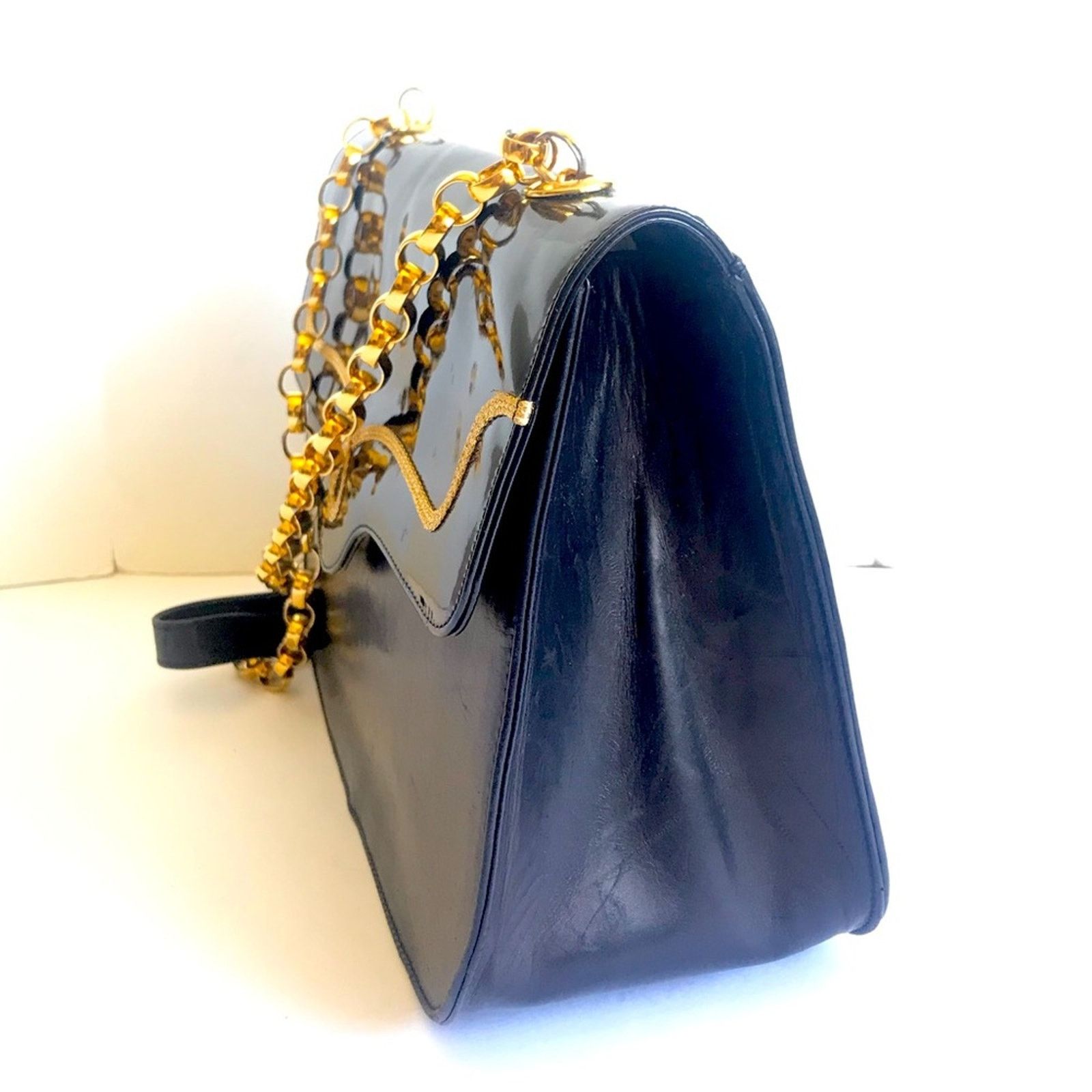 Bally BALLY Chain Flap Shoulder Crossbody Bag ⭐️ Patent Leather Size ONE SIZE - 6 Thumbnail
