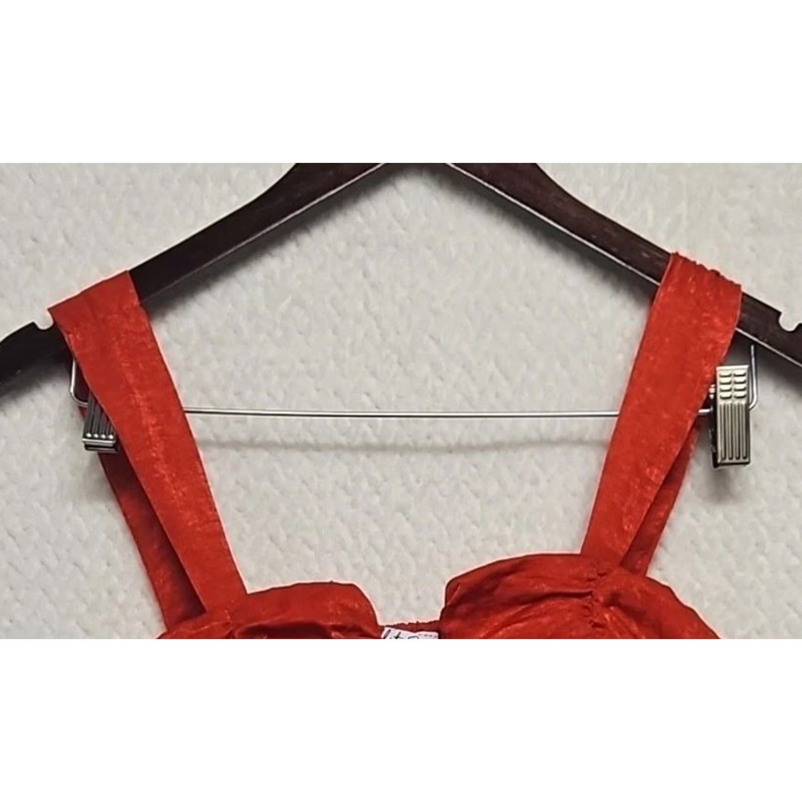 Vintage Rabbit Rose Red Smocked Ruched Crop Top Tank S Women Cottagecore Boho Festival Party Sleeveless Cropped Stretchy"} Size S / US 4 / IT 40 - 3 Thumbnail