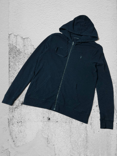 Allsaints × Vintage Vintage Allsaints Knit Zip Hoodie Like Rick Owens Size US L / EU 52-54 / 3 - 1 Thumbnail