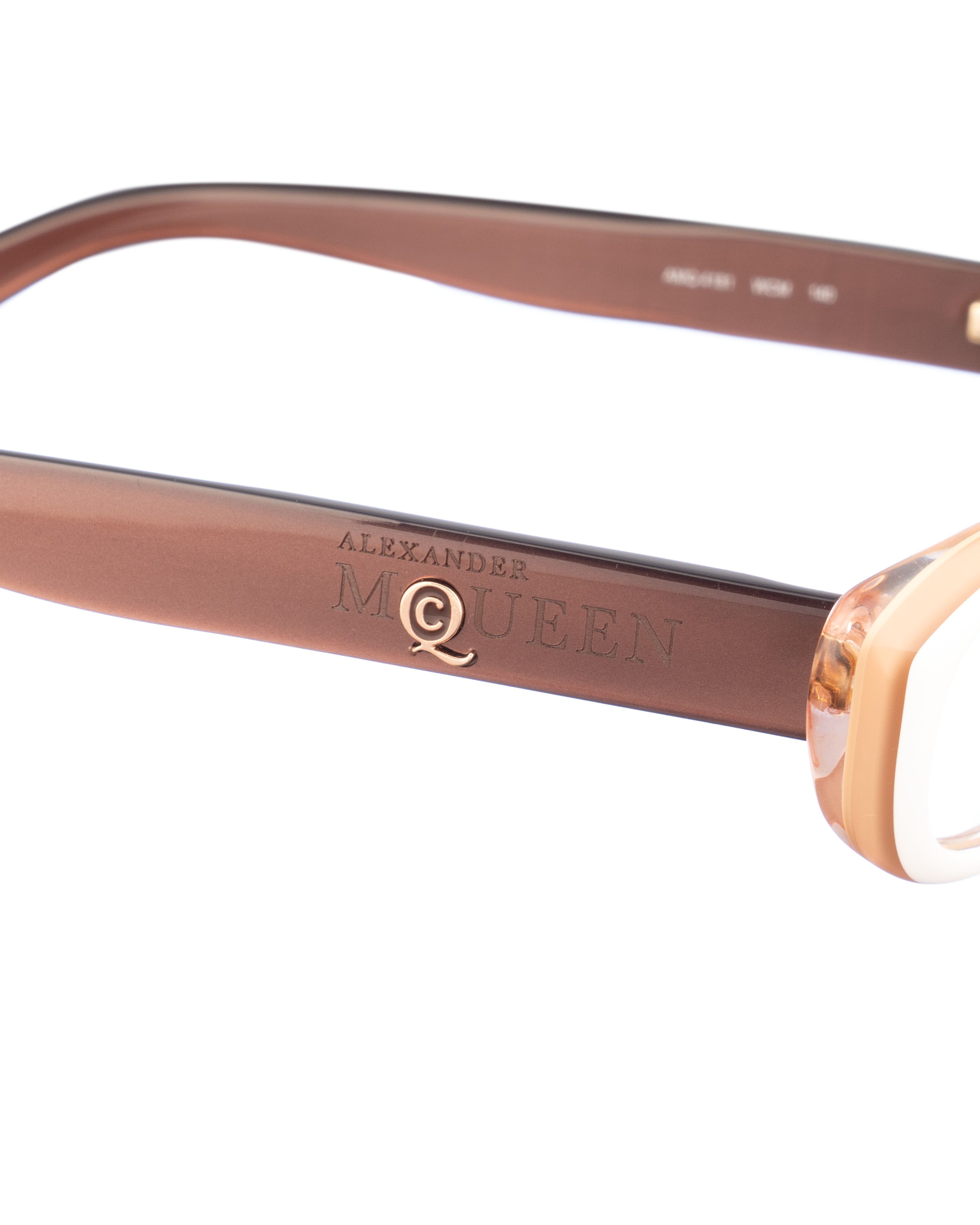 Alexander McQueen × Vintage Alexander McQueen 90s Double Beige Cat-Eye Glasses Size ONE SIZE - 3 Thumbnail