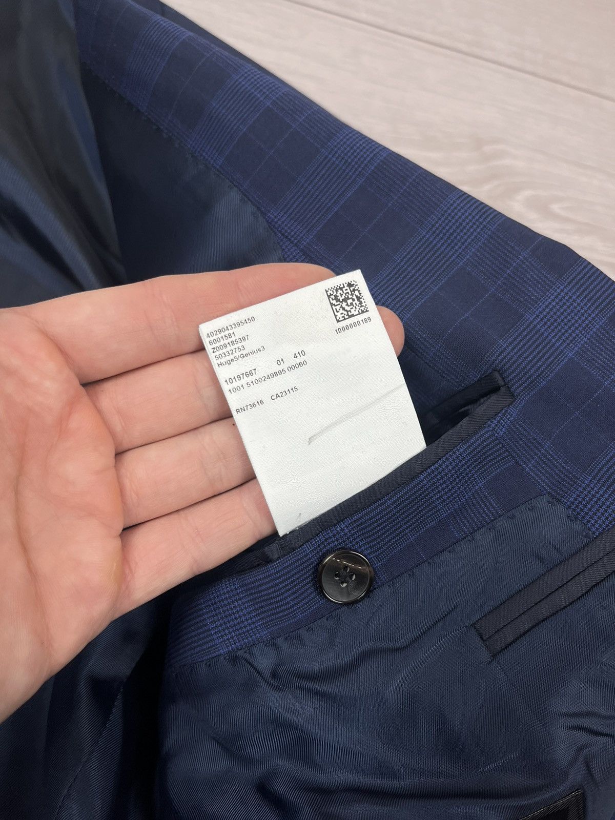 Hugo Boss Hugo Boss Wool/Silk Plaid Blue Two Buttons Suit Blazer Pants Size 36R - 15 Thumbnail