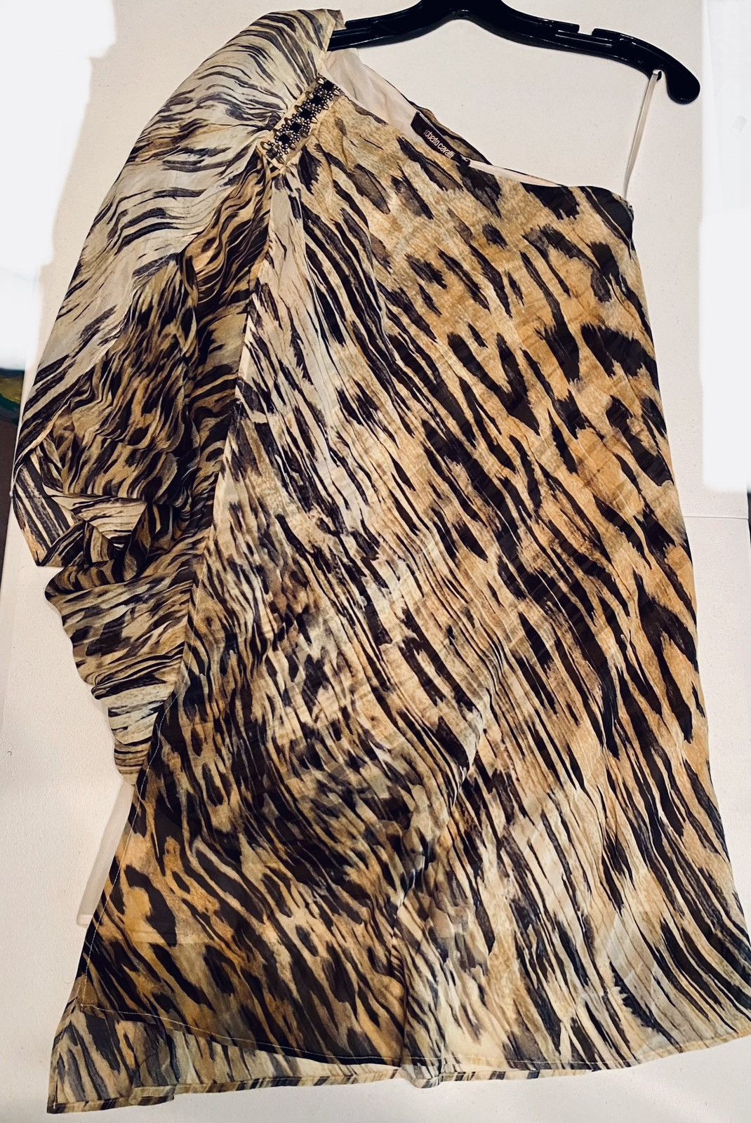 Roberto Cavalli Roberto Cavalli 🇮🇹 Foxy Lady Asymétrique Vert Léopard NWT Size XS / US 0-2 / IT 36-38 - 11 Thumbnail