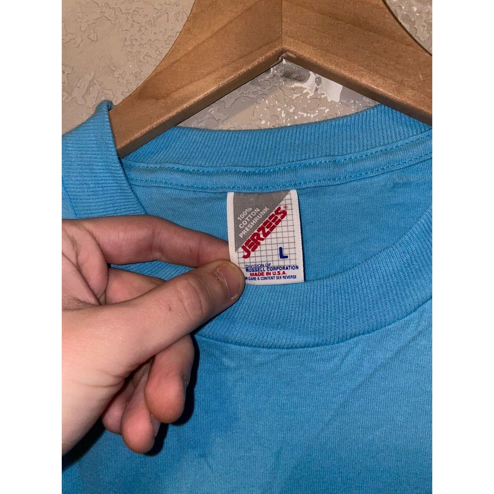 Jerzees Vintage Montana Shirt Nature Animal Elk Blue Tee 90s VTG L Size US L / EU 52-54 / 3 - 8 Thumbnail