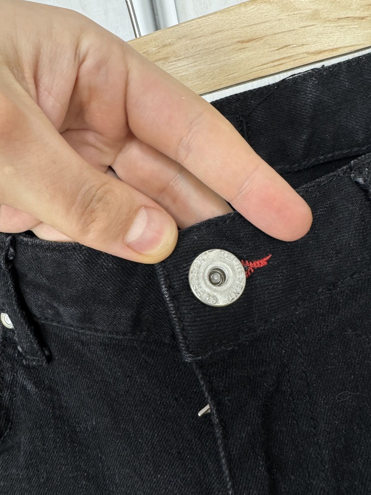 Japanese Brand Represent Basic selvedge denim vintage black jeans zippers Size US 32 / EU 48 - 6 Thumbnail