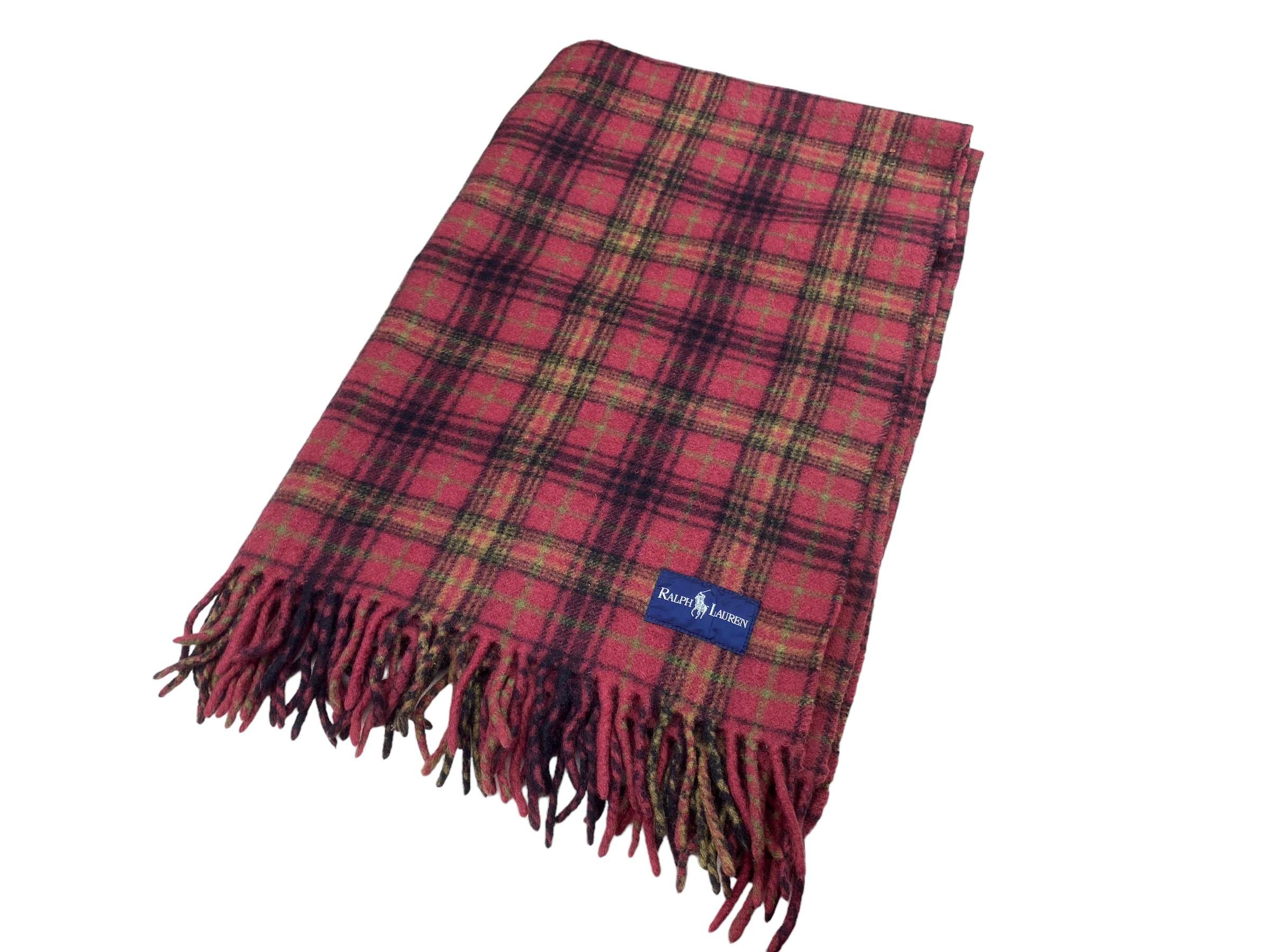 Ralph Lauren × Vintage Ralph Lauren scarf Checkered Pure New Wool Vintage Scarves Size ONE SIZE - 3 Thumbnail