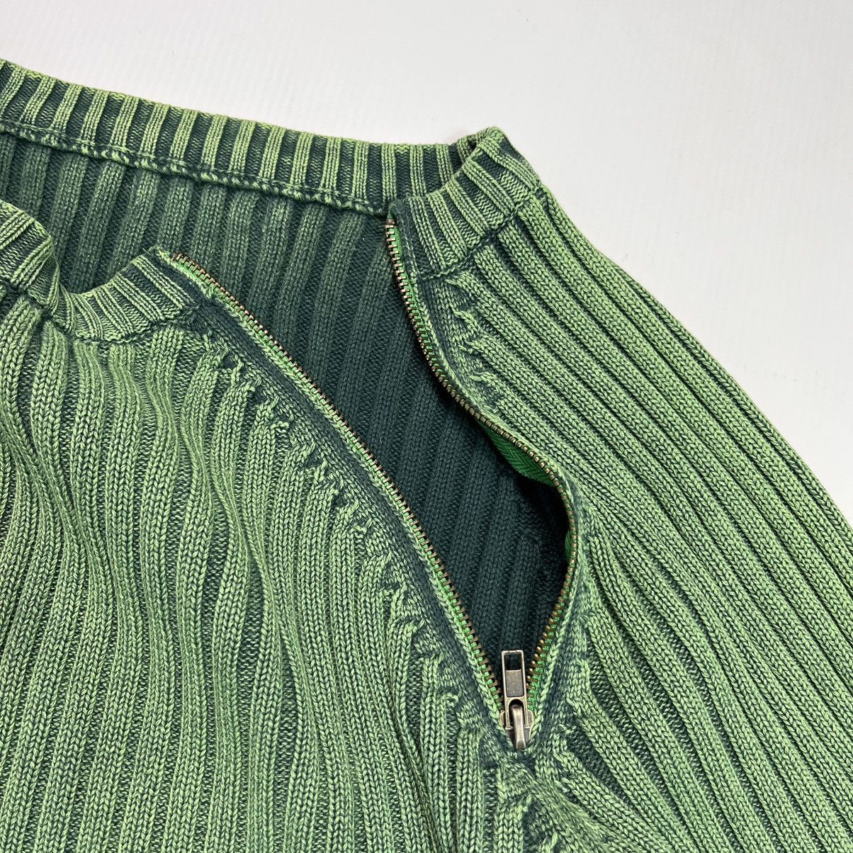 Japanese Brand Crazy Y2K Vintage Green Knit Washed Faded Opium Trans Techno Size US M / EU 48-50 / 2 - 11 Thumbnail