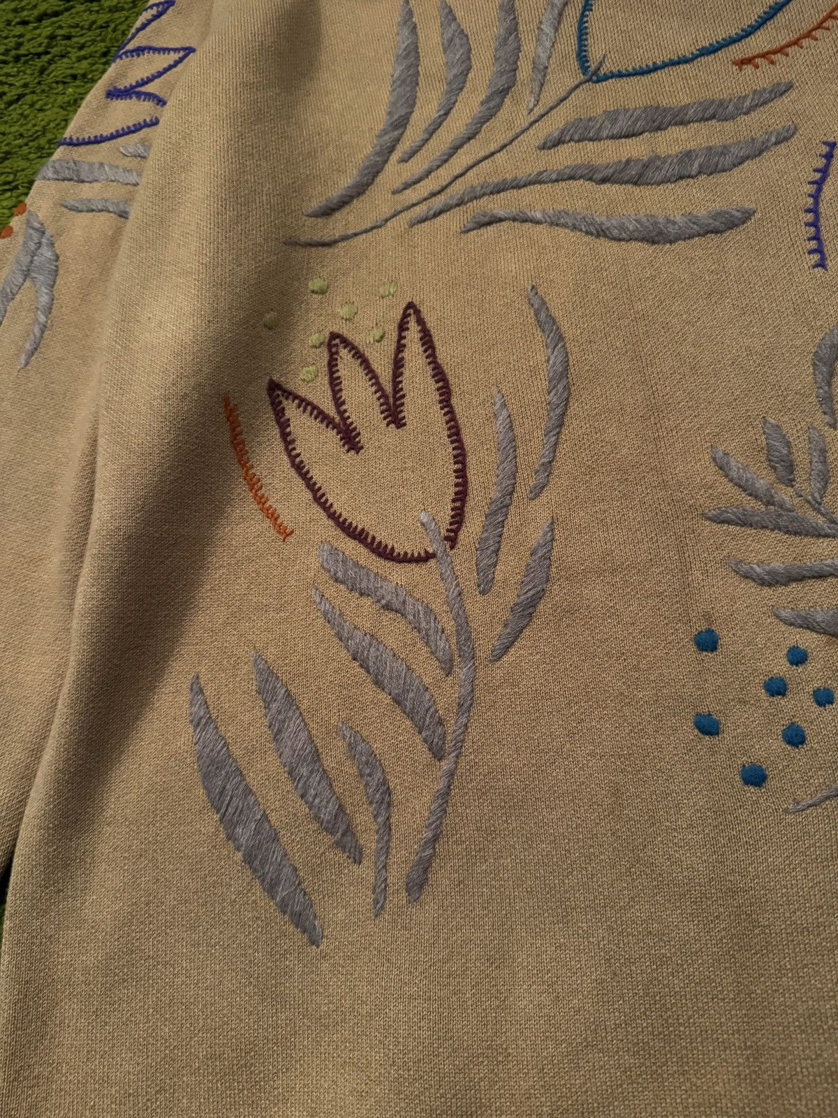 Designer Gudrun Sjoden avant garde embroidered floral pattern sweater Size XL / US 12-14 / IT 48-50 - 3 Thumbnail