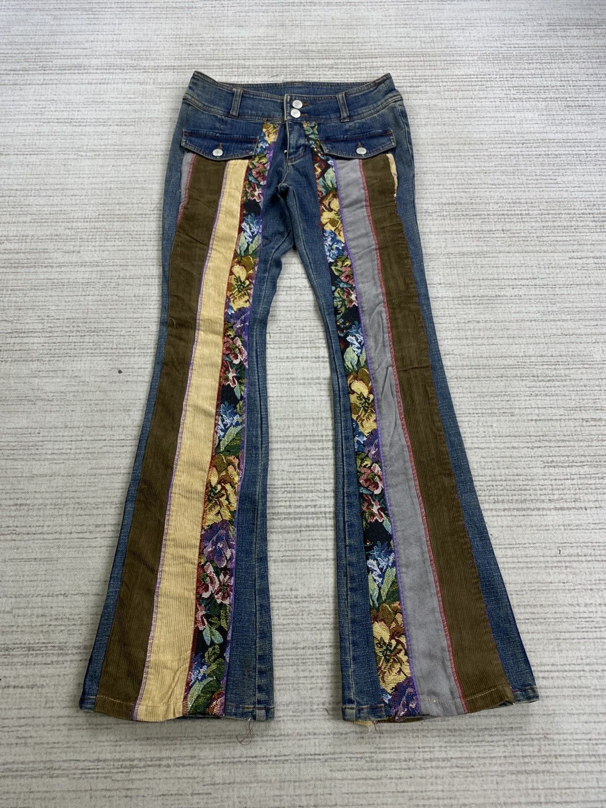 Japanese Brand Vintage Flared Joky Gal Custom Patchwork Denim Jeans Size US 28 / EU 44 - 1 Thumbnail