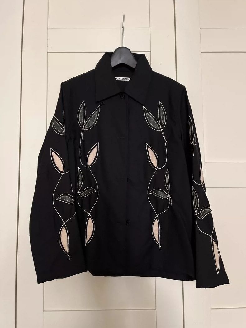 Our Legacy Our Legacy size32 Embroidered leather patchwork thin coat Size US XXS / EU 40 - 5 Thumbnail