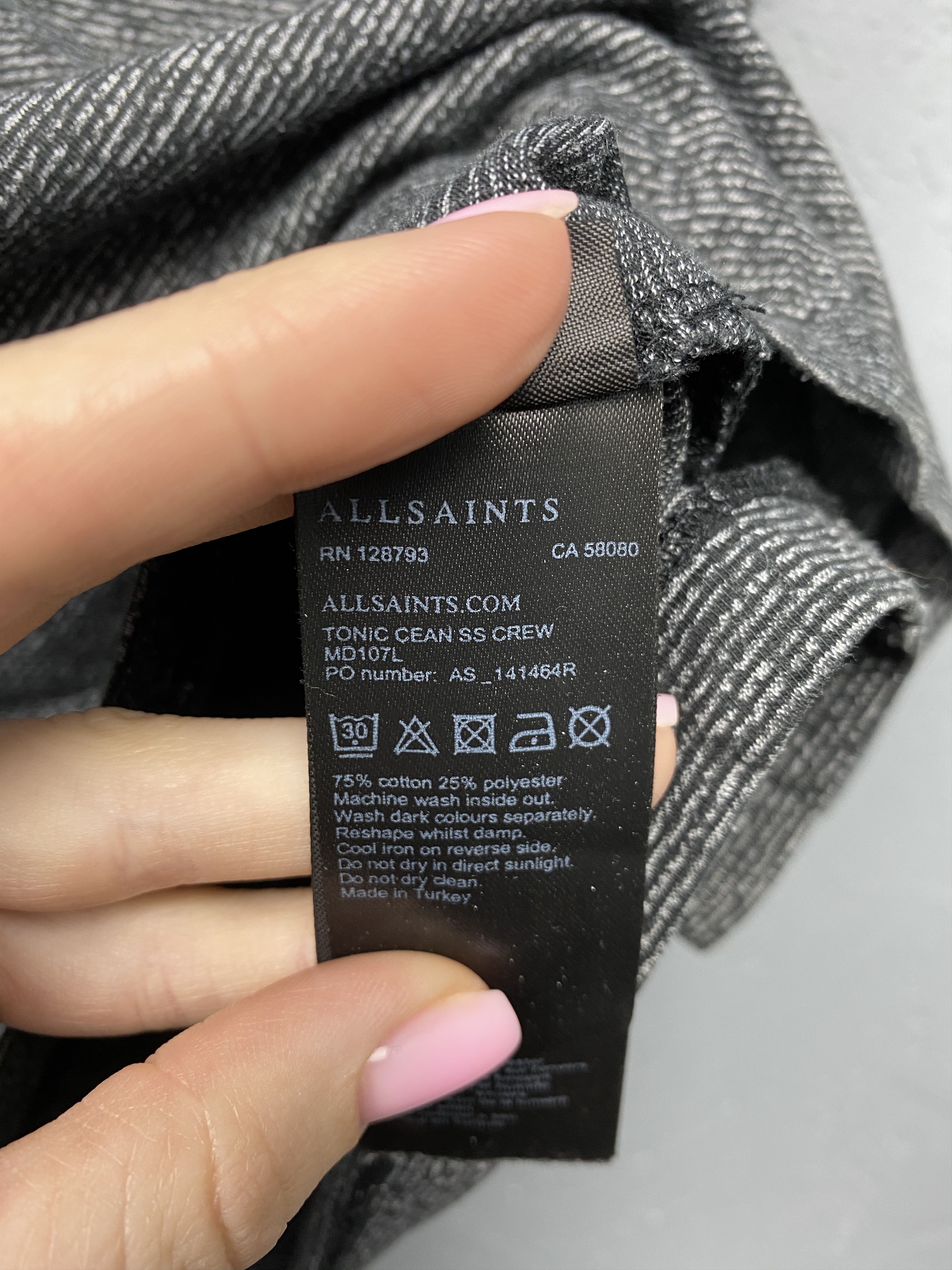 Allsaints Allsaints Tonic Cean Mens Crew Neck T-Shirt Tee Size US S / EU 44-46 / 1 - 5 Thumbnail