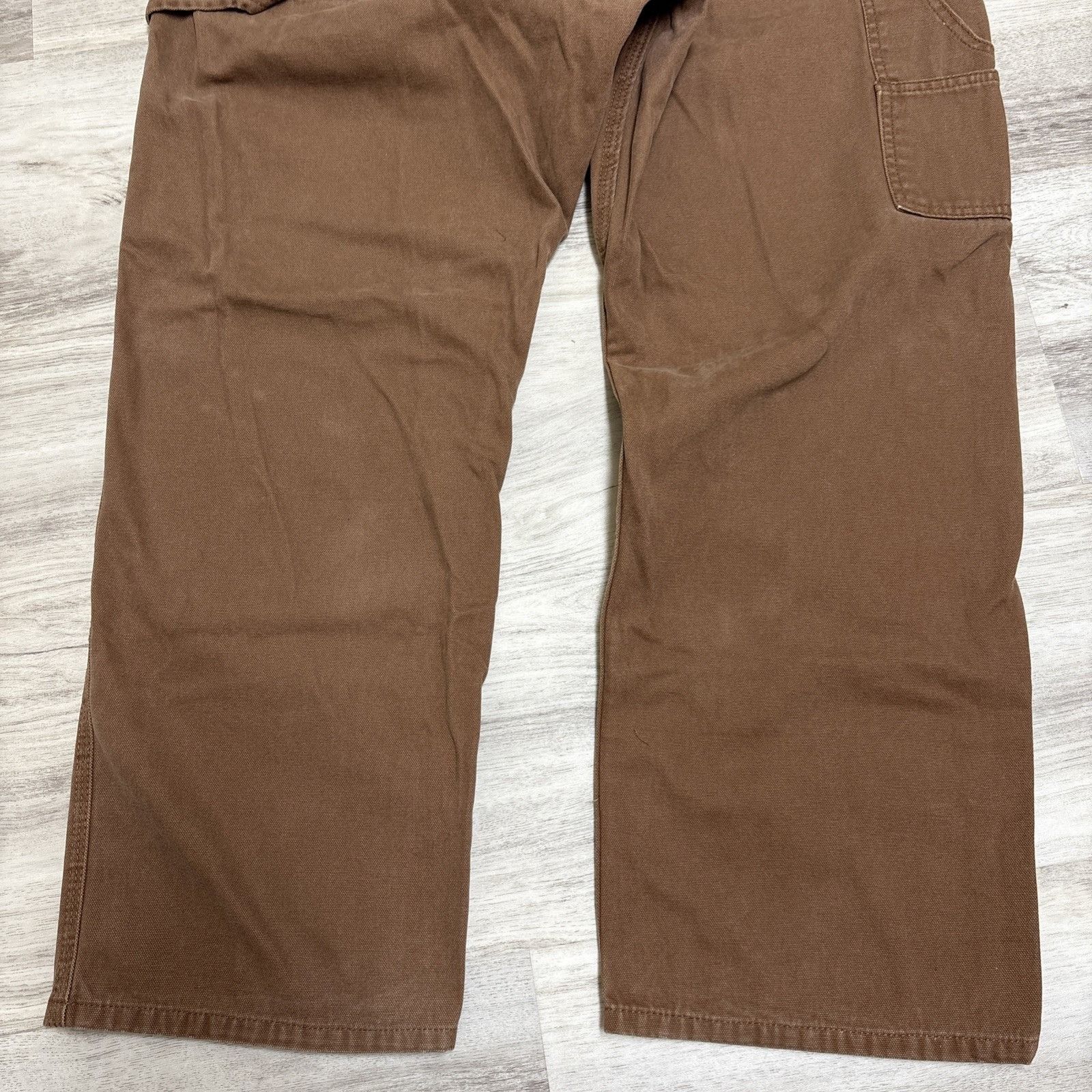 Other Key Pants Mens 40x30 Brown Dungarees Duck Distressed Thrashe Size US 40 / EU 56 - 6 Thumbnail