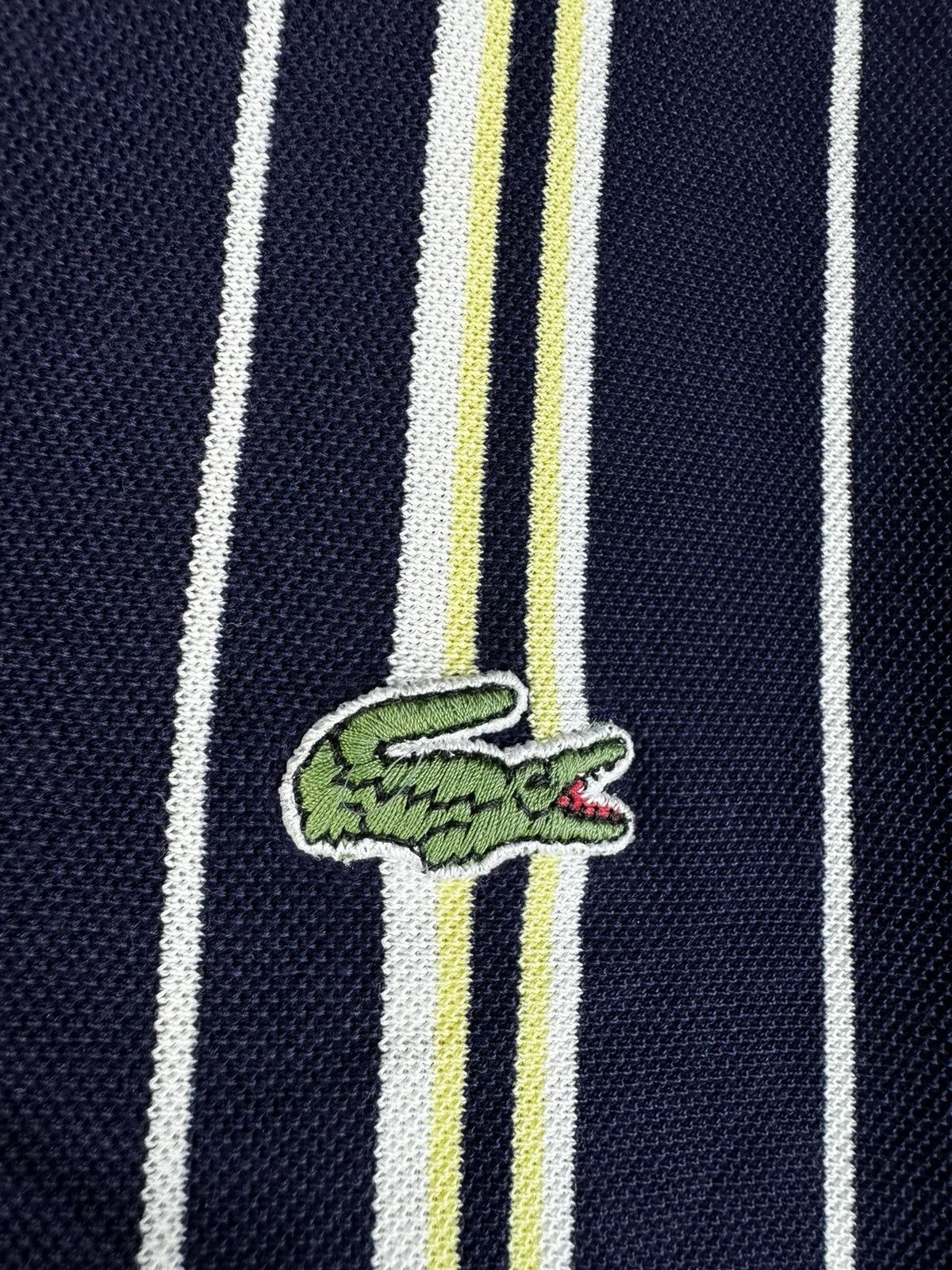 Lacoste Vintage Lacoste Croc Logo Striped Polo Shirt 90s Size US L / EU 52-54 / 3 - 4 Thumbnail