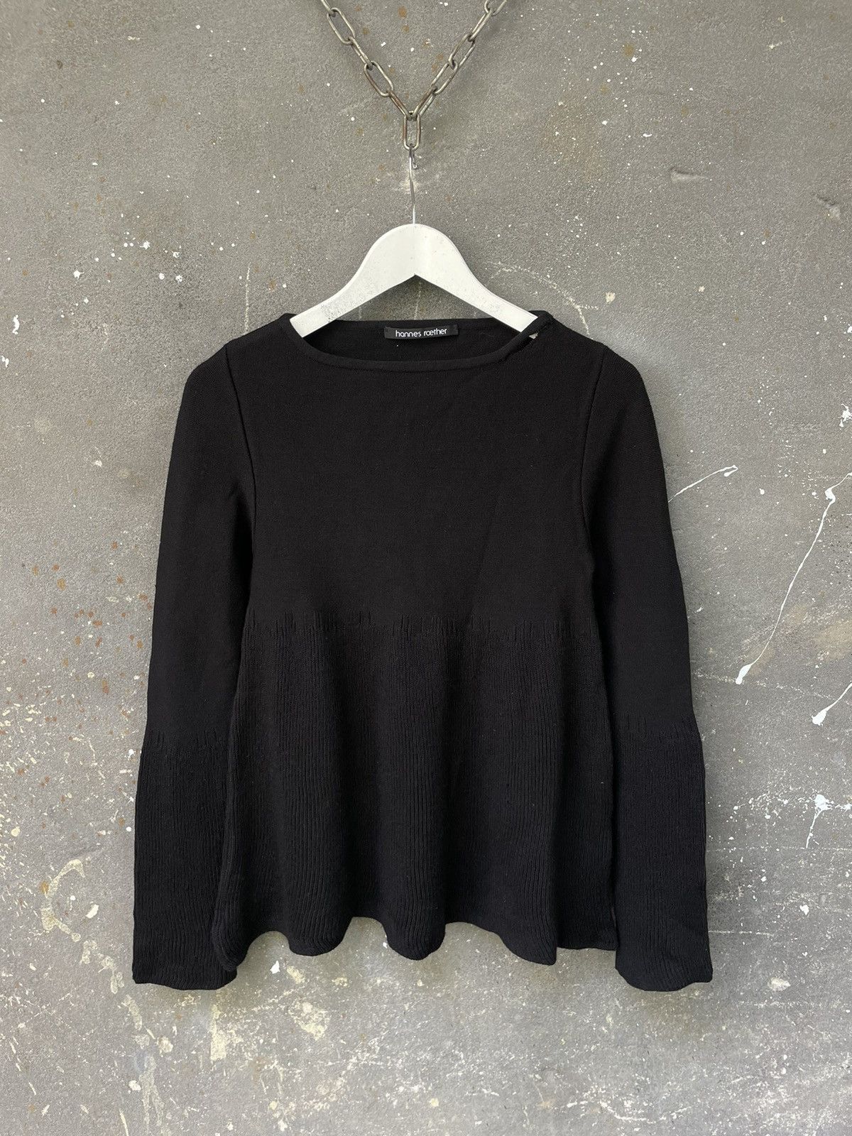 hannes roether Hannes Roether Black Double Knit Sweater Avant Garde Rare Size S / US 4 / IT 40 - 1 Thumbnail