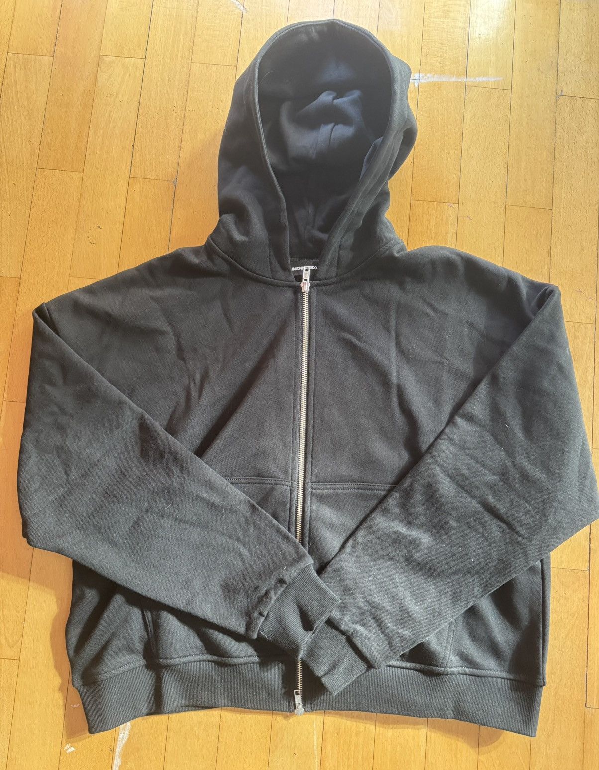 Other Black Boxy Zip-Up Hoodie - Heavyweight Cropped Fit - Size M Size US M / EU 48-50 / 2 - 1 Thumbnail