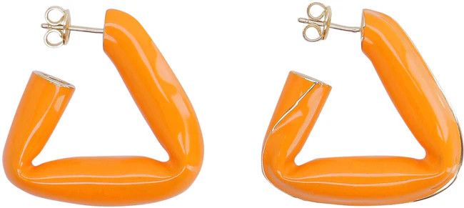 Bottega Veneta o1mle0325 Size: OS / Fold Earrings in Orange Size ONE SIZE - 2 Thumbnail
